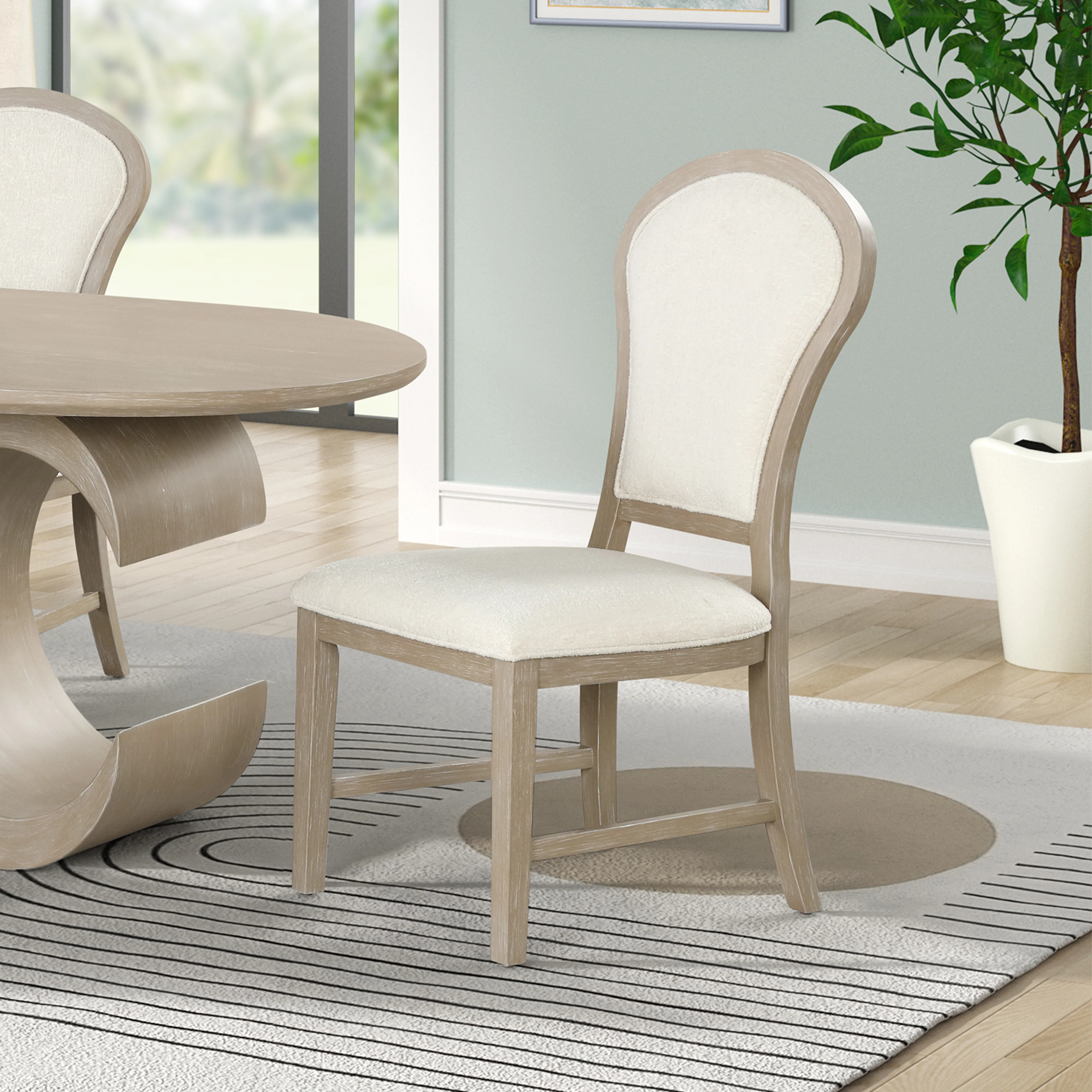 Gwendolyn Dining Side Chair (2 Per Carton)-Cerused Taupe - Image 7