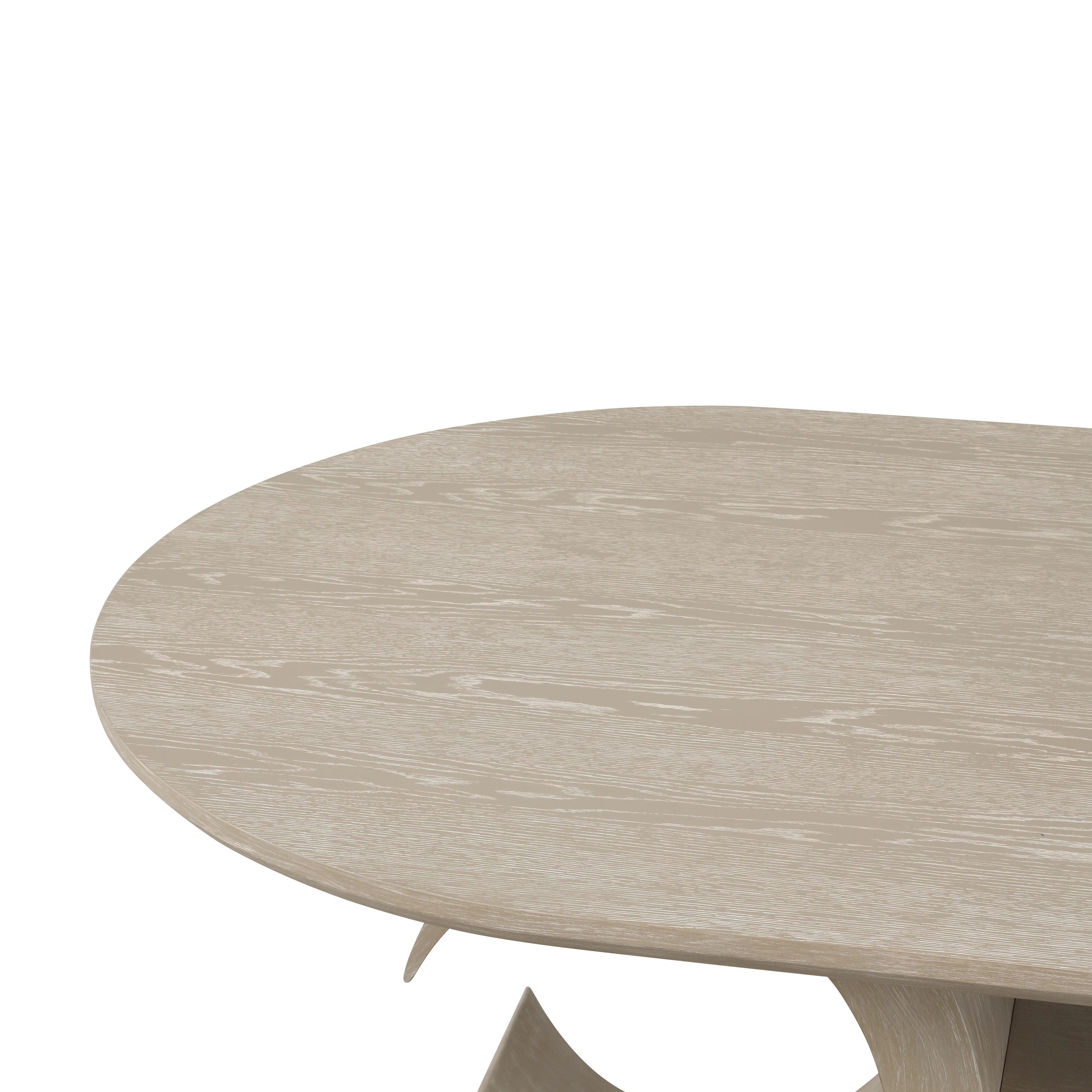 Gwendolyn Oval Dining Table Base-Cerused Taupe - Image 5