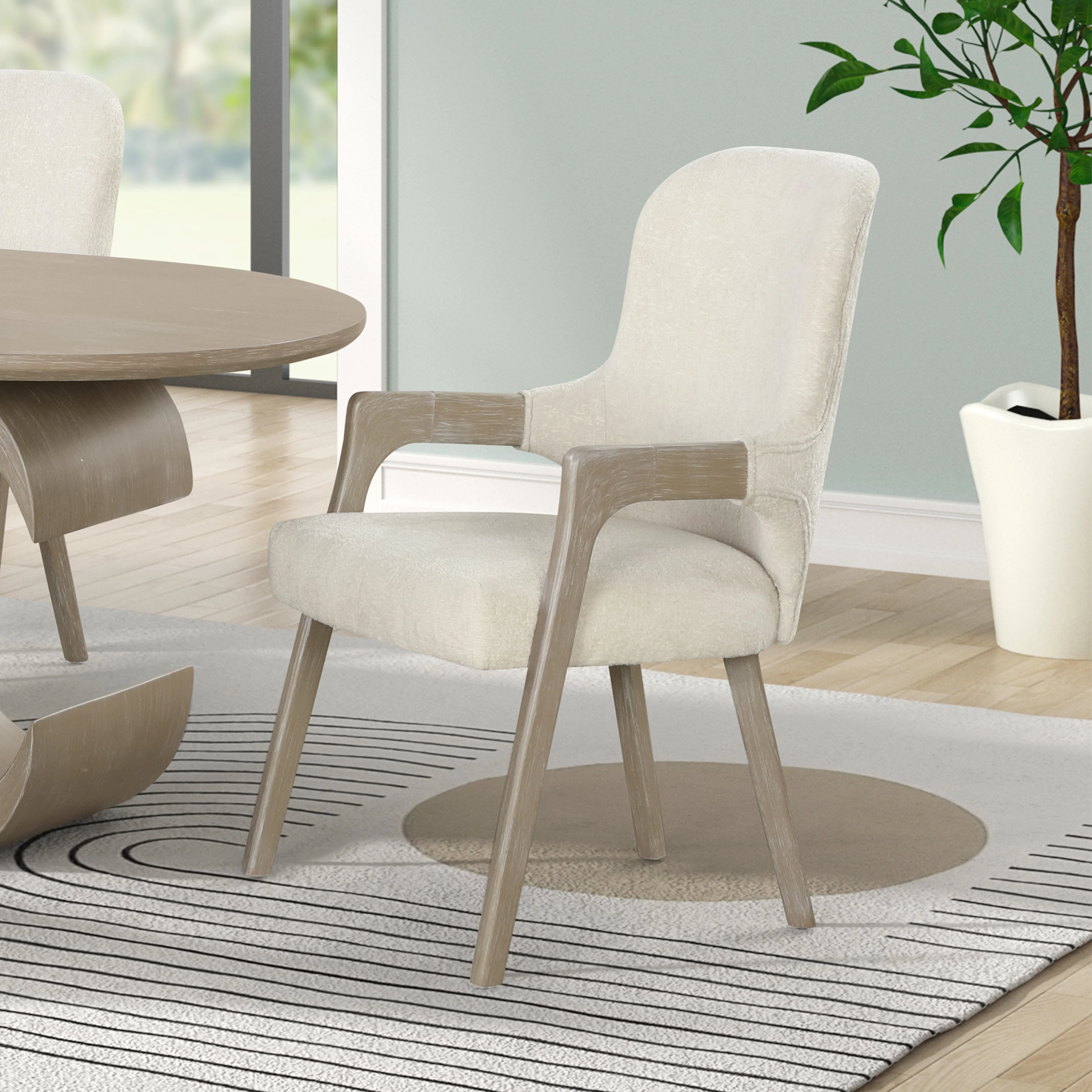 Gwendolyn Upholstered Arm Chair (2 Per Carton)-Cerused Taupe - Image 7