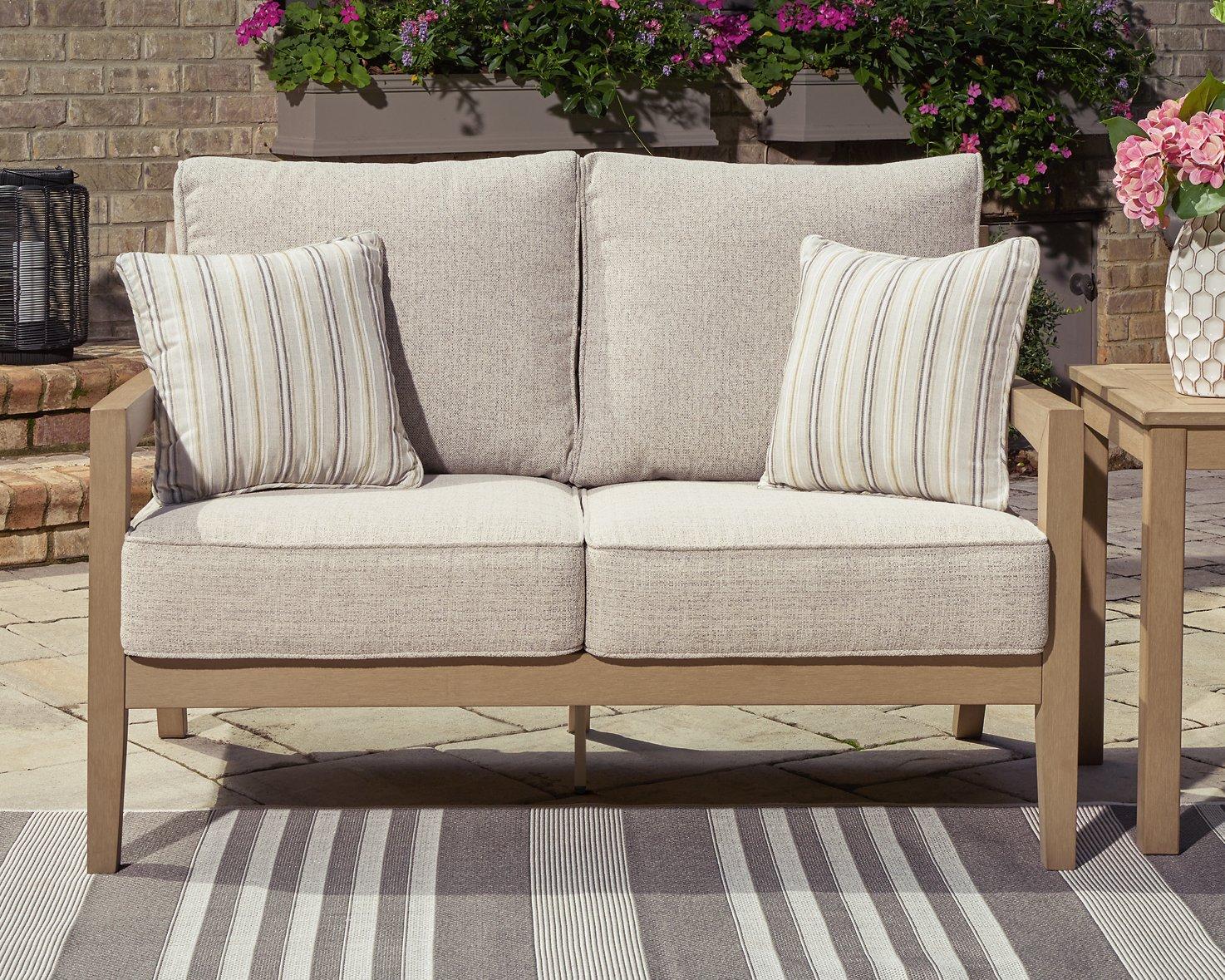 Hallow Creek Outdoor Loveseat with Cushion - Image 2