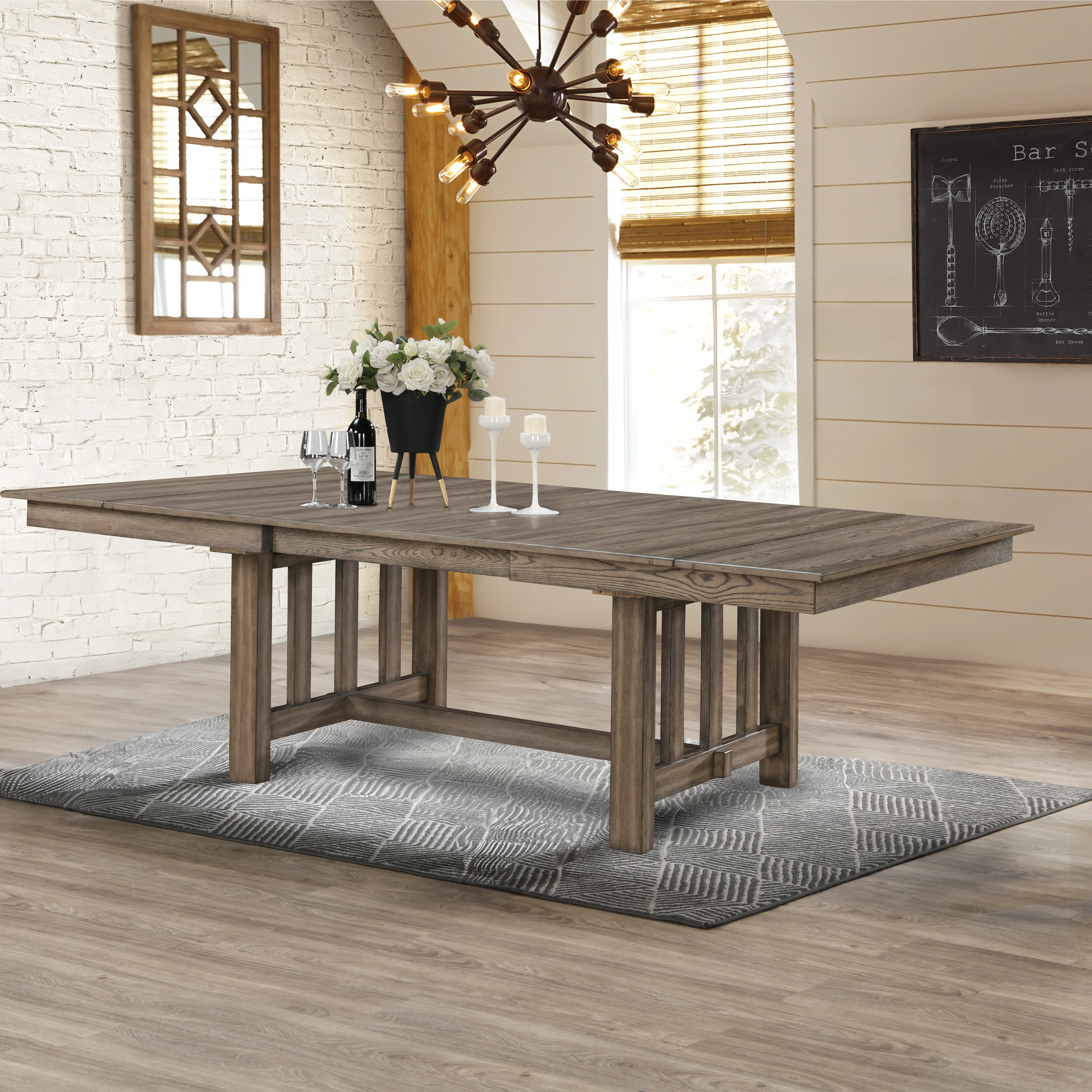 Harrisburg Dining Table Base-Walnut - Image 9
