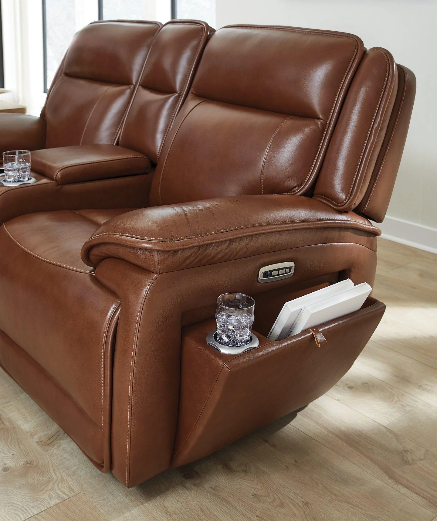 Healy Pier Power Reclining Loveseat with Console - Image 7