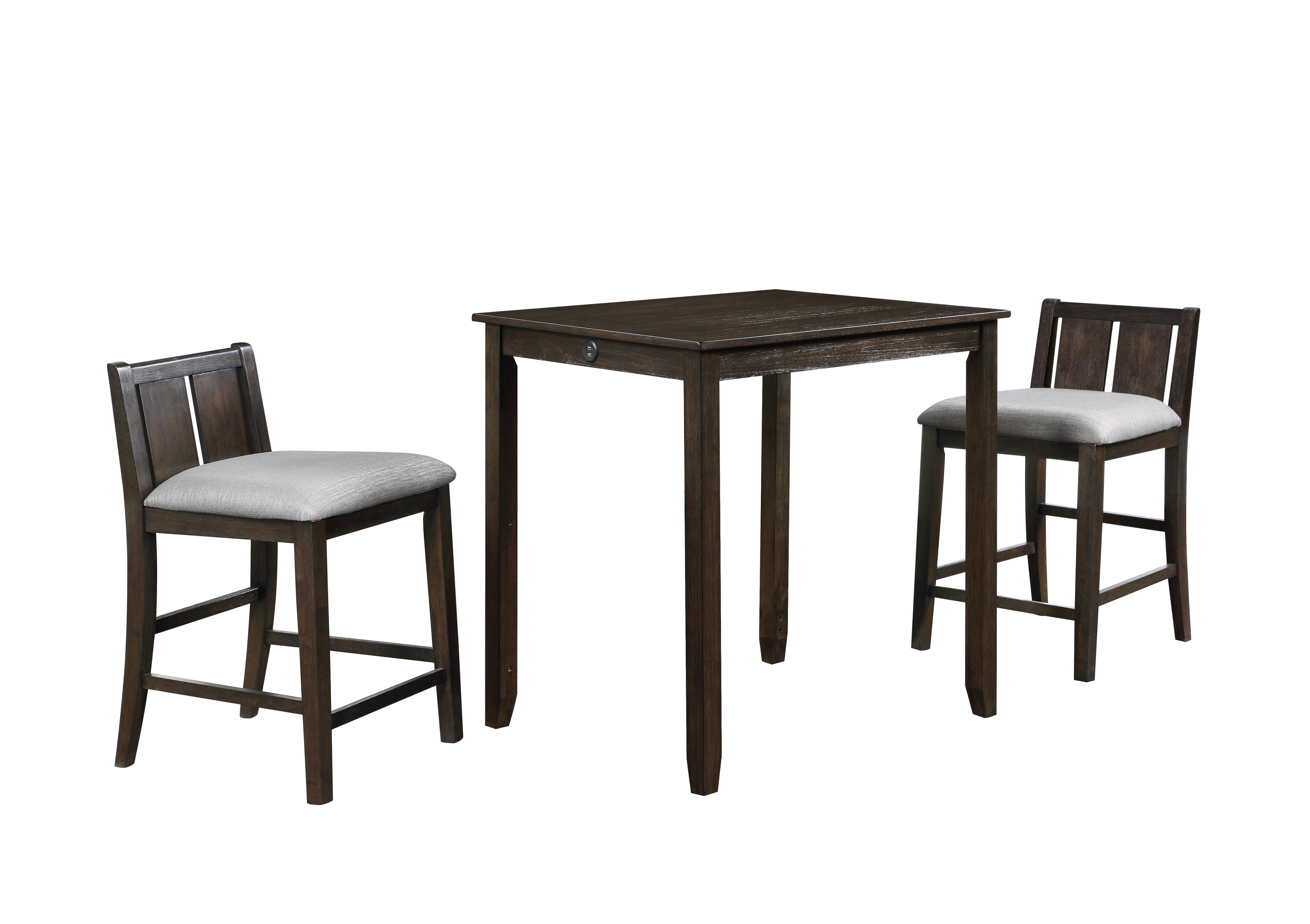 HESTON 36" STORAGE COUNTER TABLE SET W/2 CHAIRS-CHERRY - Image 3