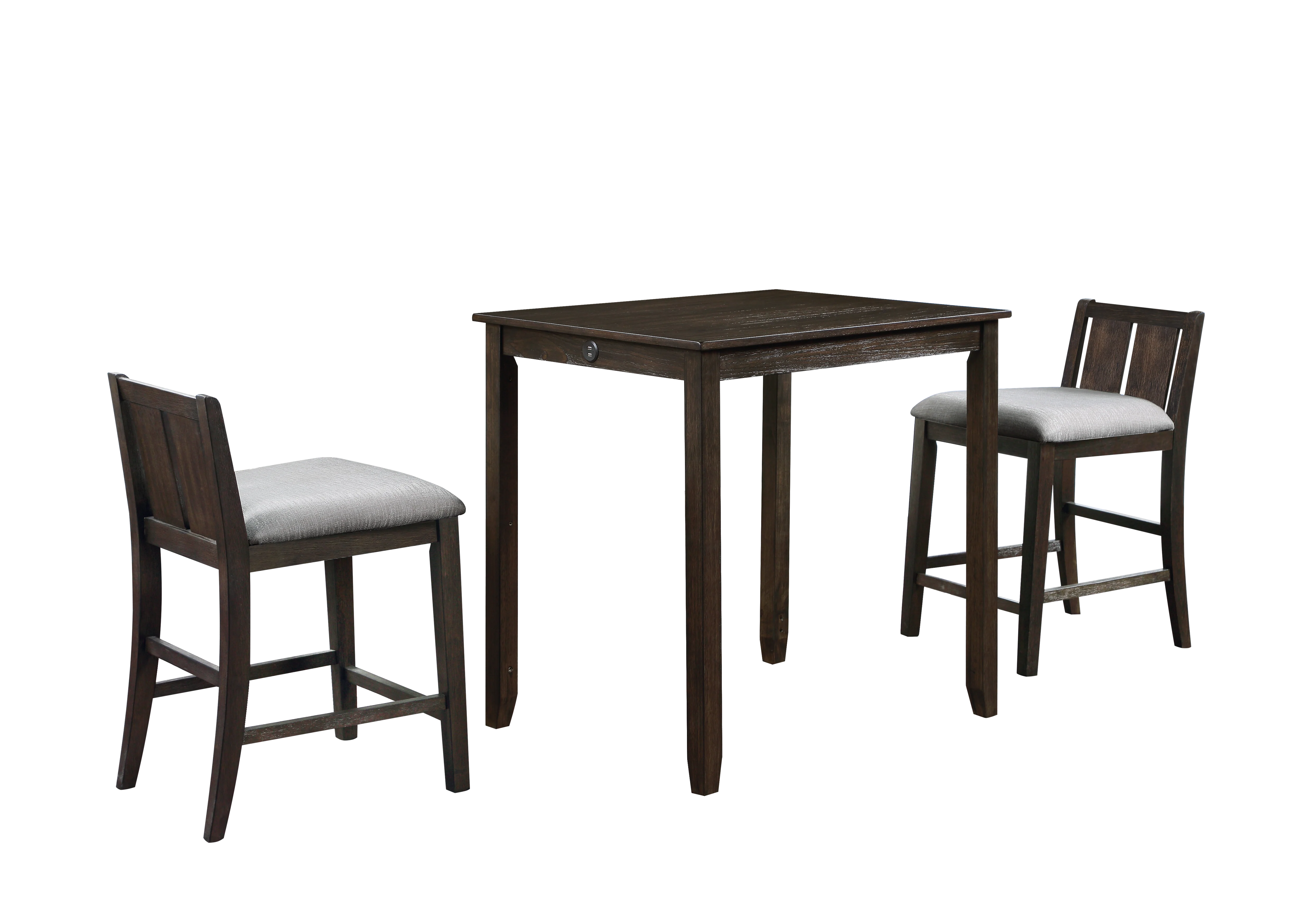 HESTON 36" STORAGE COUNTER TABLE SET W/2 CHAIRS-CHERRY - Image 4