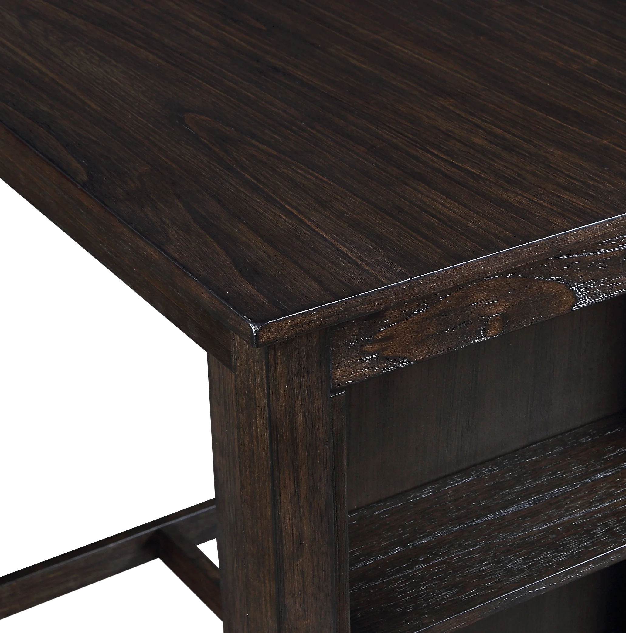 HESTON 36" STORAGE COUNTER TABLE SET W/2 CHAIRS-CHERRY - Image 8