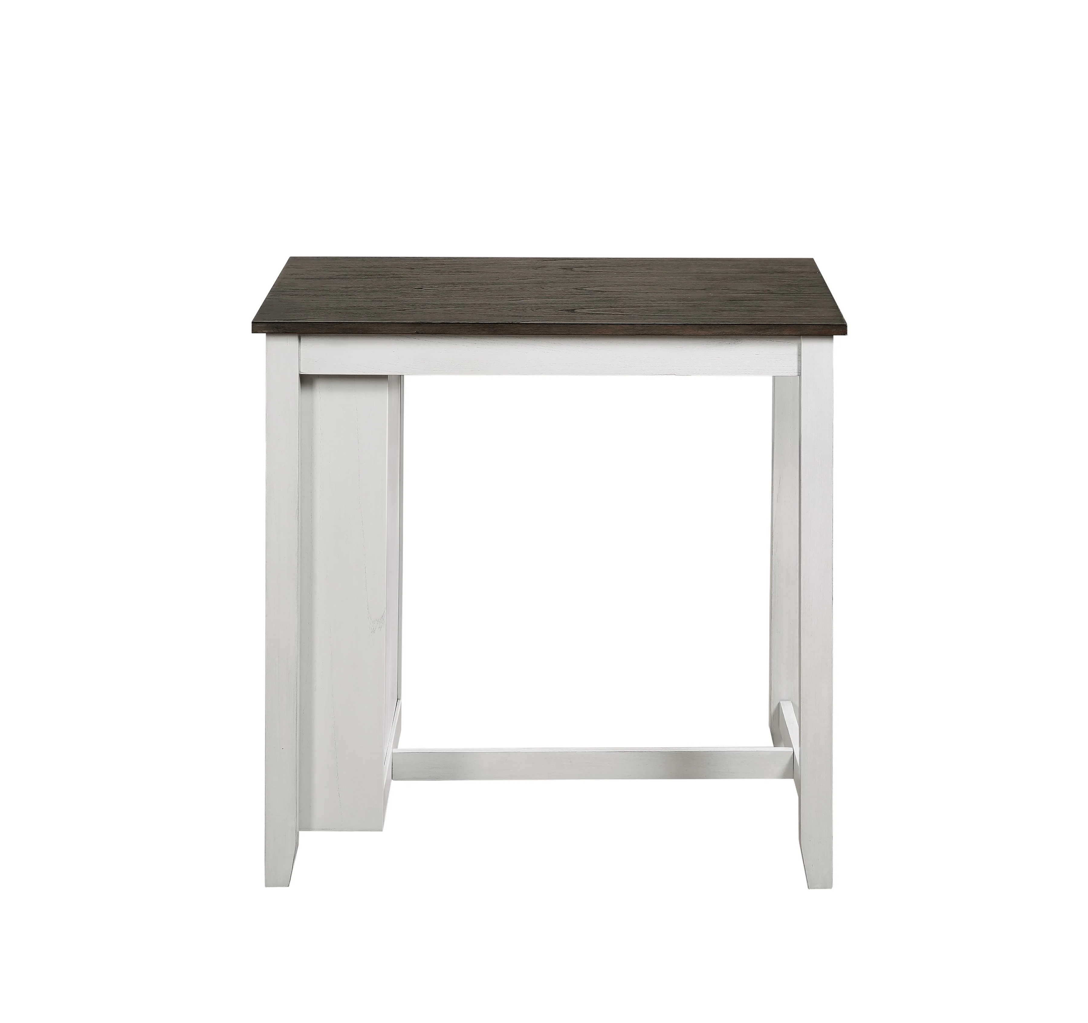 HESTON 36" STORAGE COUNTER TABLE SET W/2 CHAIRS-WHITE/GRAY - Image 6