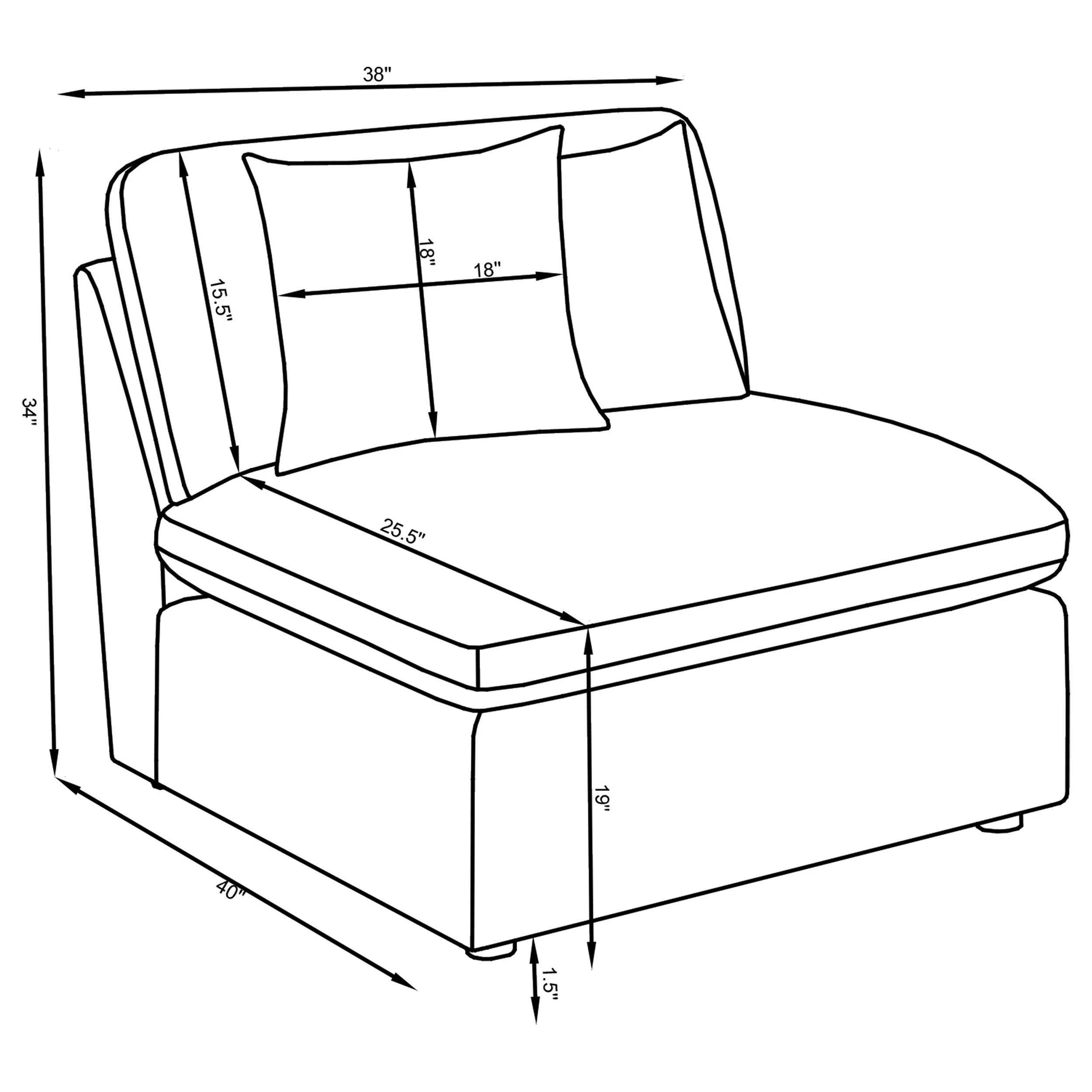 Hobson Armless Chair - Image 10