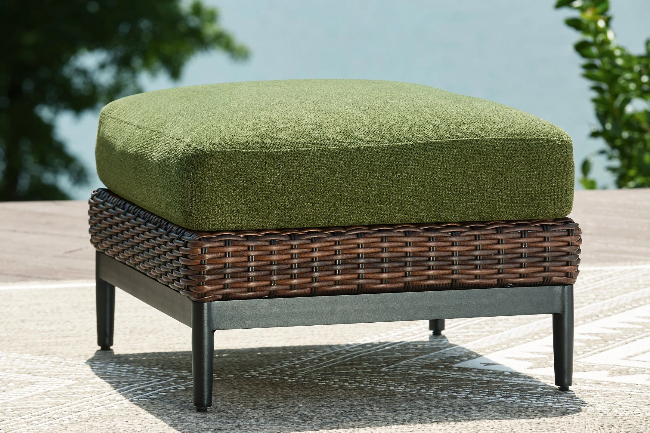 Horizon Hall Outdoor Ottoman with Cushion - Image 2