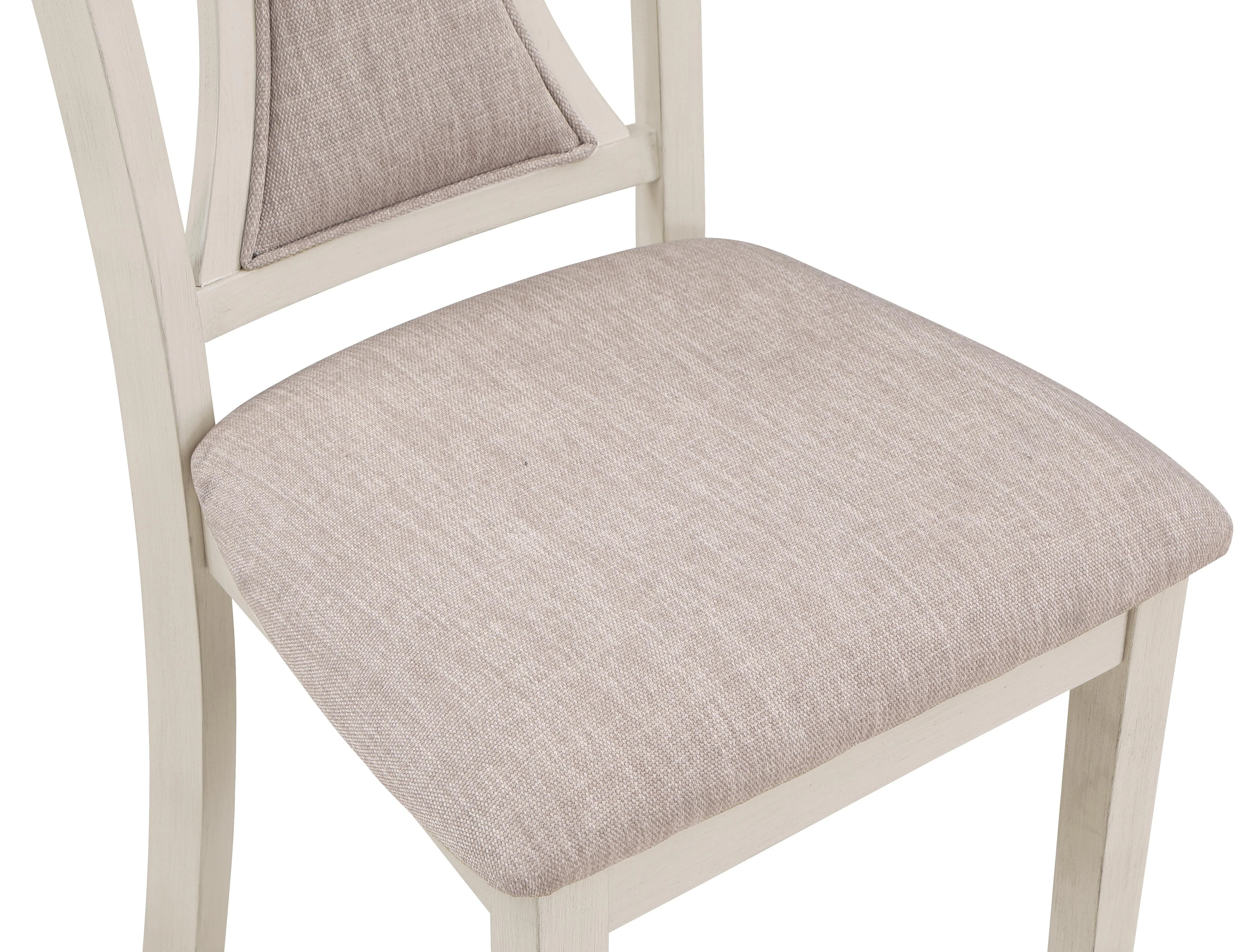HUDSON 60" RECTANGLE DINING TABLE & 4 CHAIR S-BROWN/CREME - Image 4