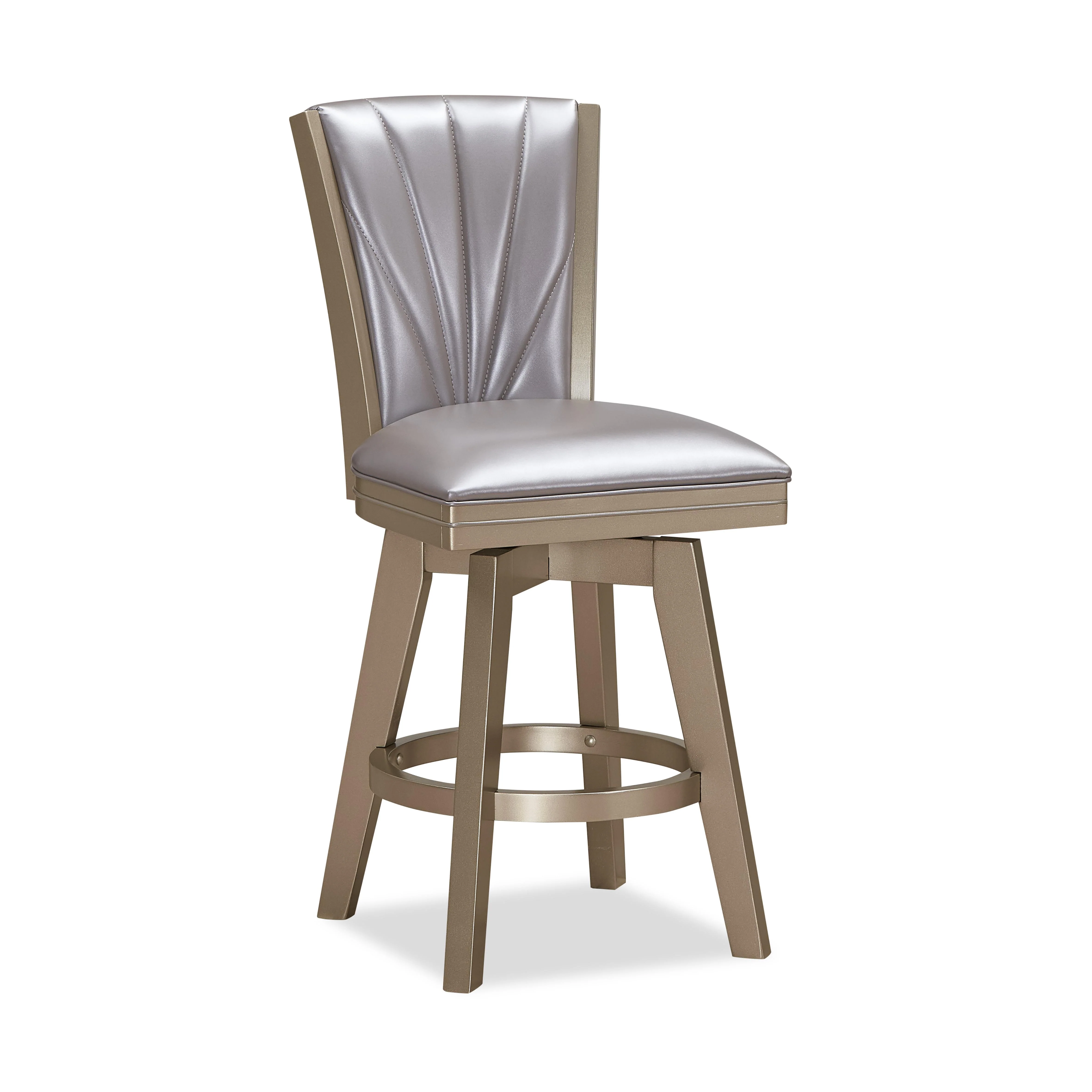 JAZZ 24" SWIVEL COUNTER STOOL-PEARL/GOLD - Image 2