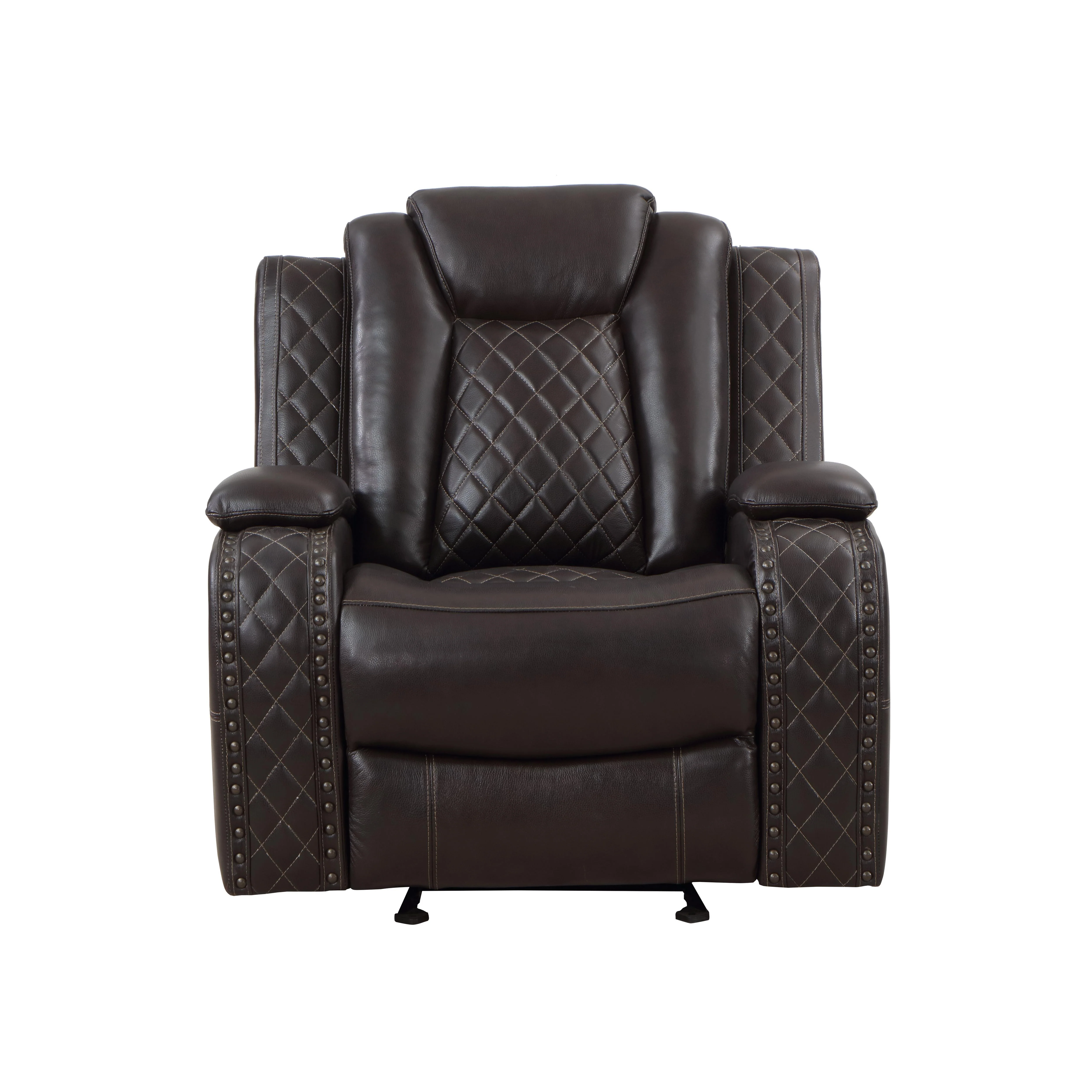 JOSHUA LEATHER GLIDER RECLINER - DK BROWN - Image 2