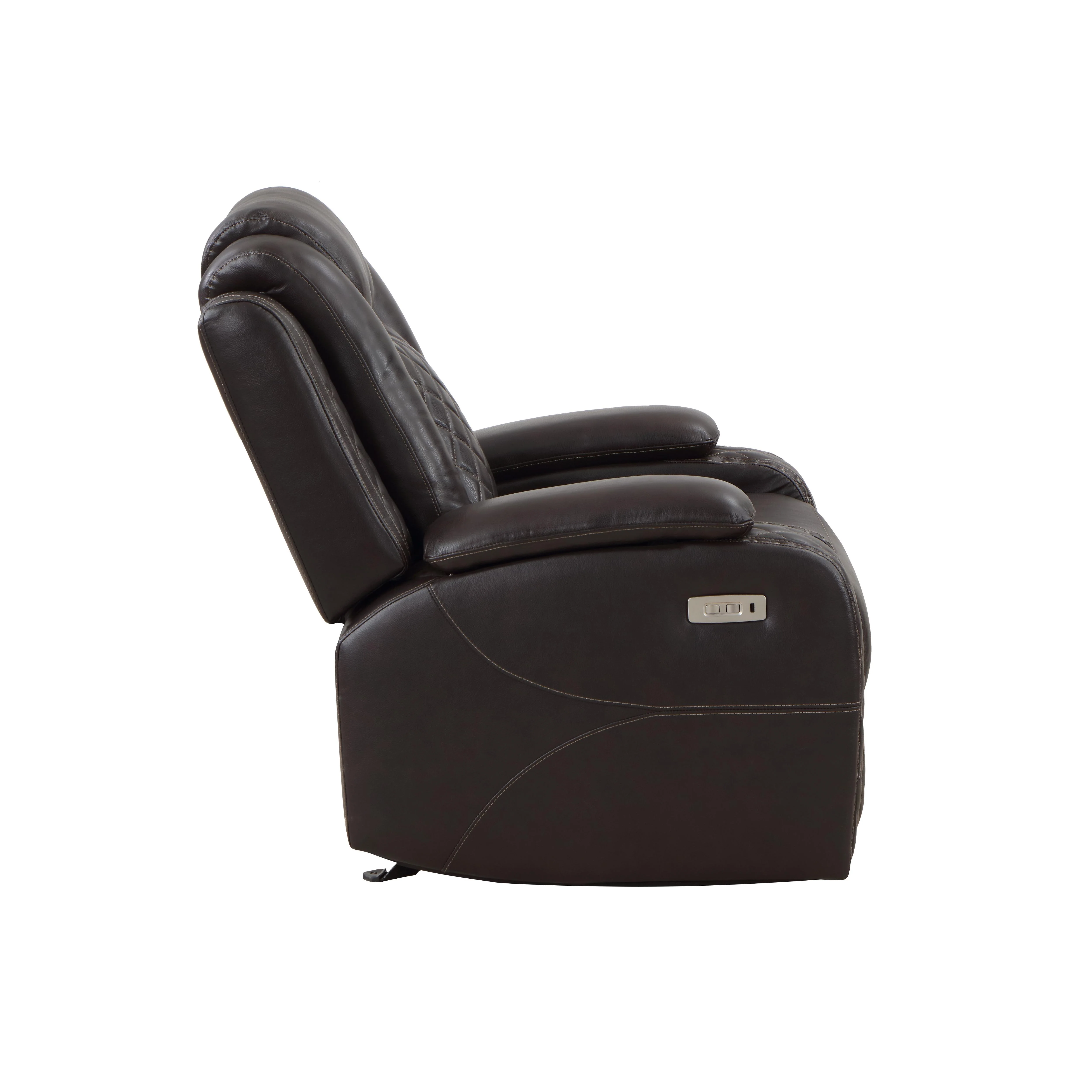 JOSHUA LEATHER GLIDER RECLINER - DK BROWN - Image 3