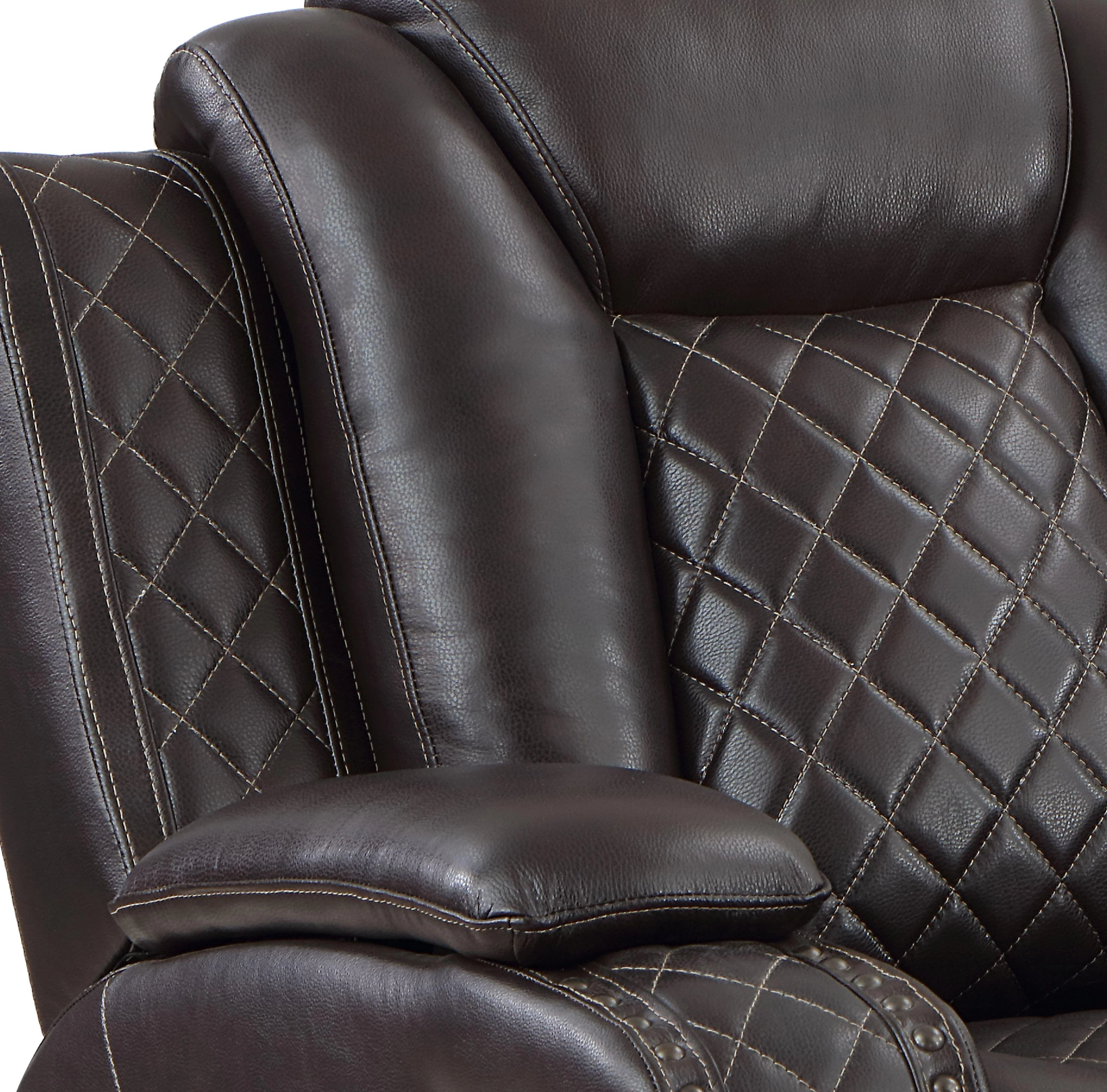 JOSHUA LEATHER GLIDER RECLINER - DK BROWN - Image 7