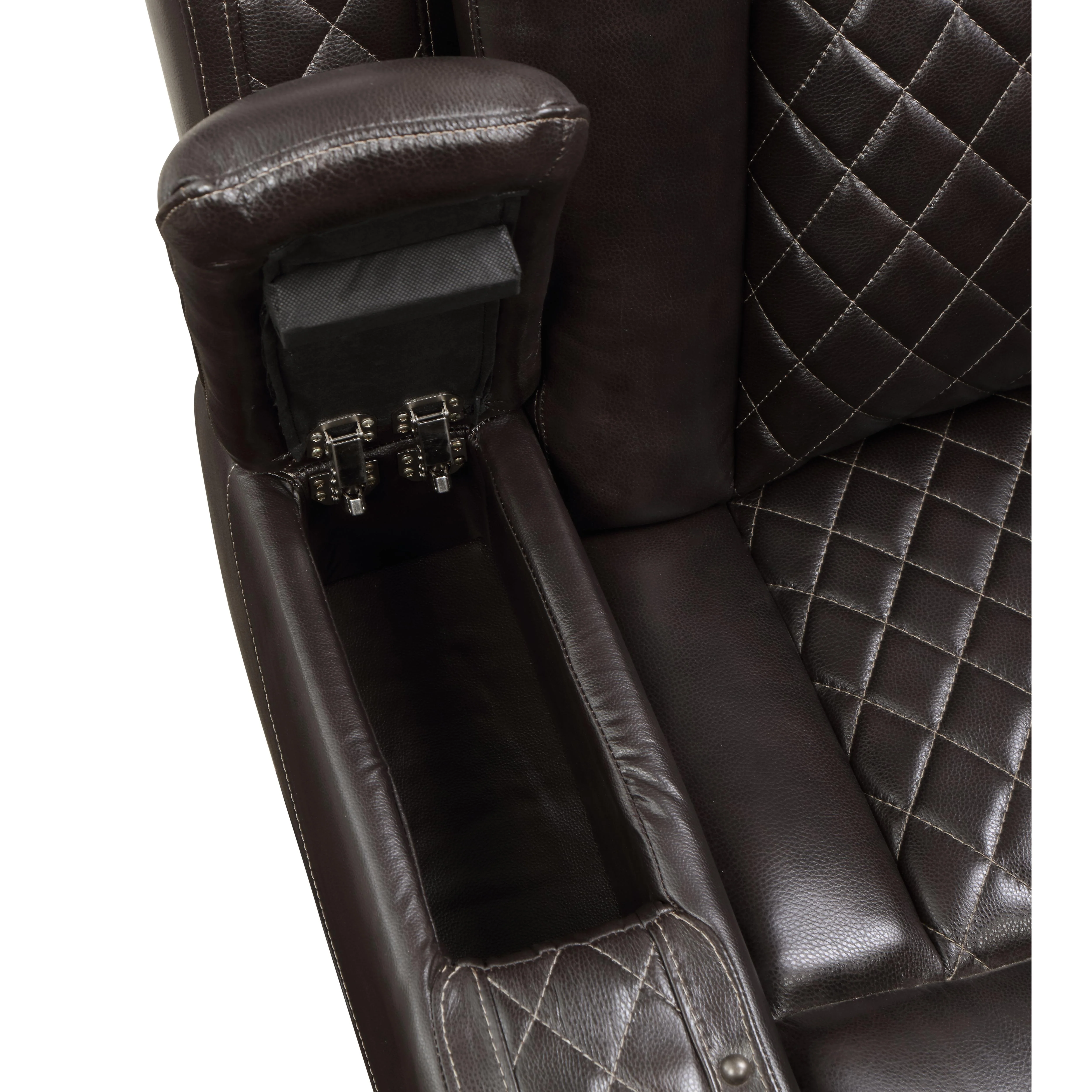 JOSHUA LEATHER GLIDER RECLINER - DK BROWN - Image 8