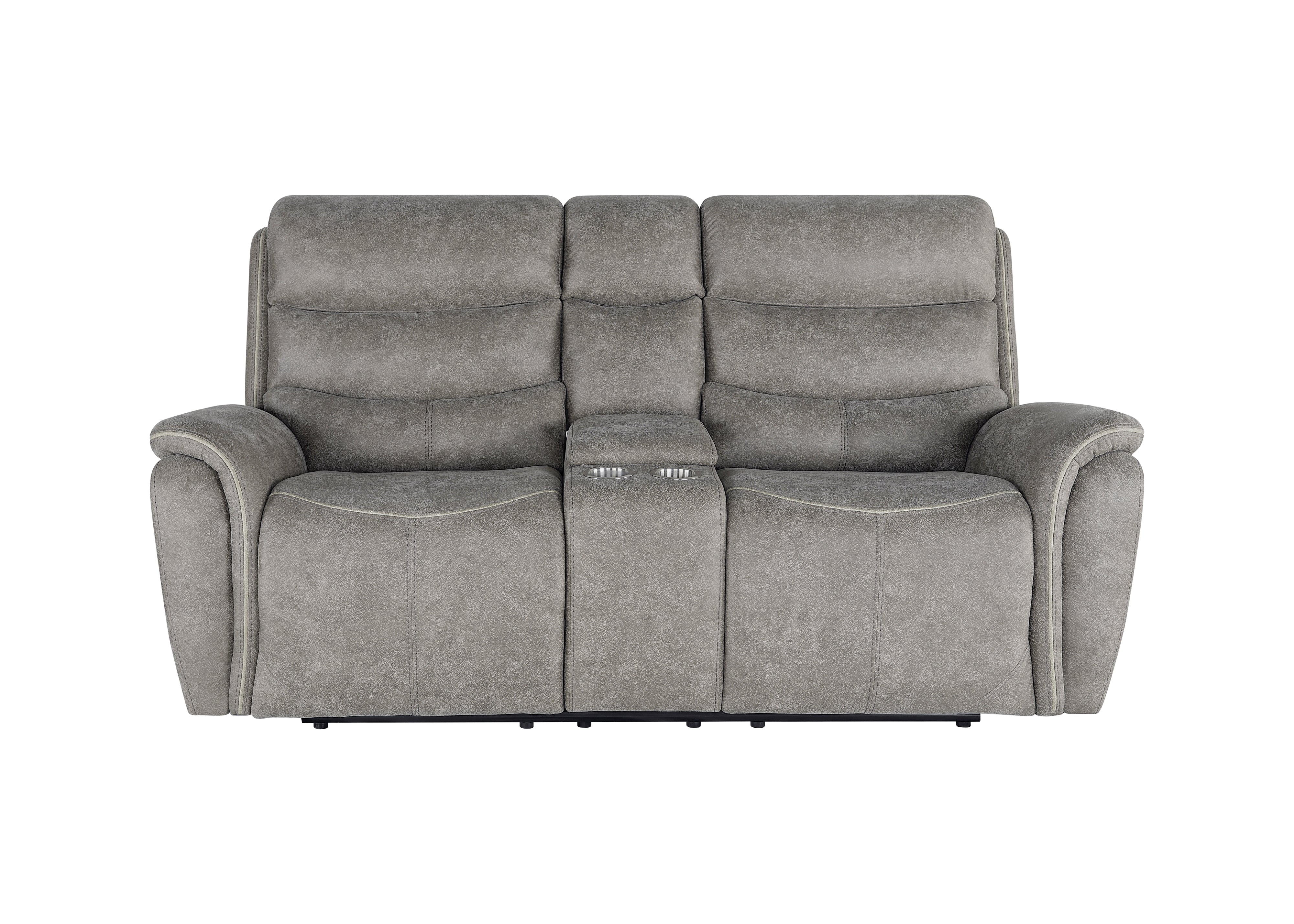 Kamari Console Loveseat W/ Dual Recliners-Gray - Image 2