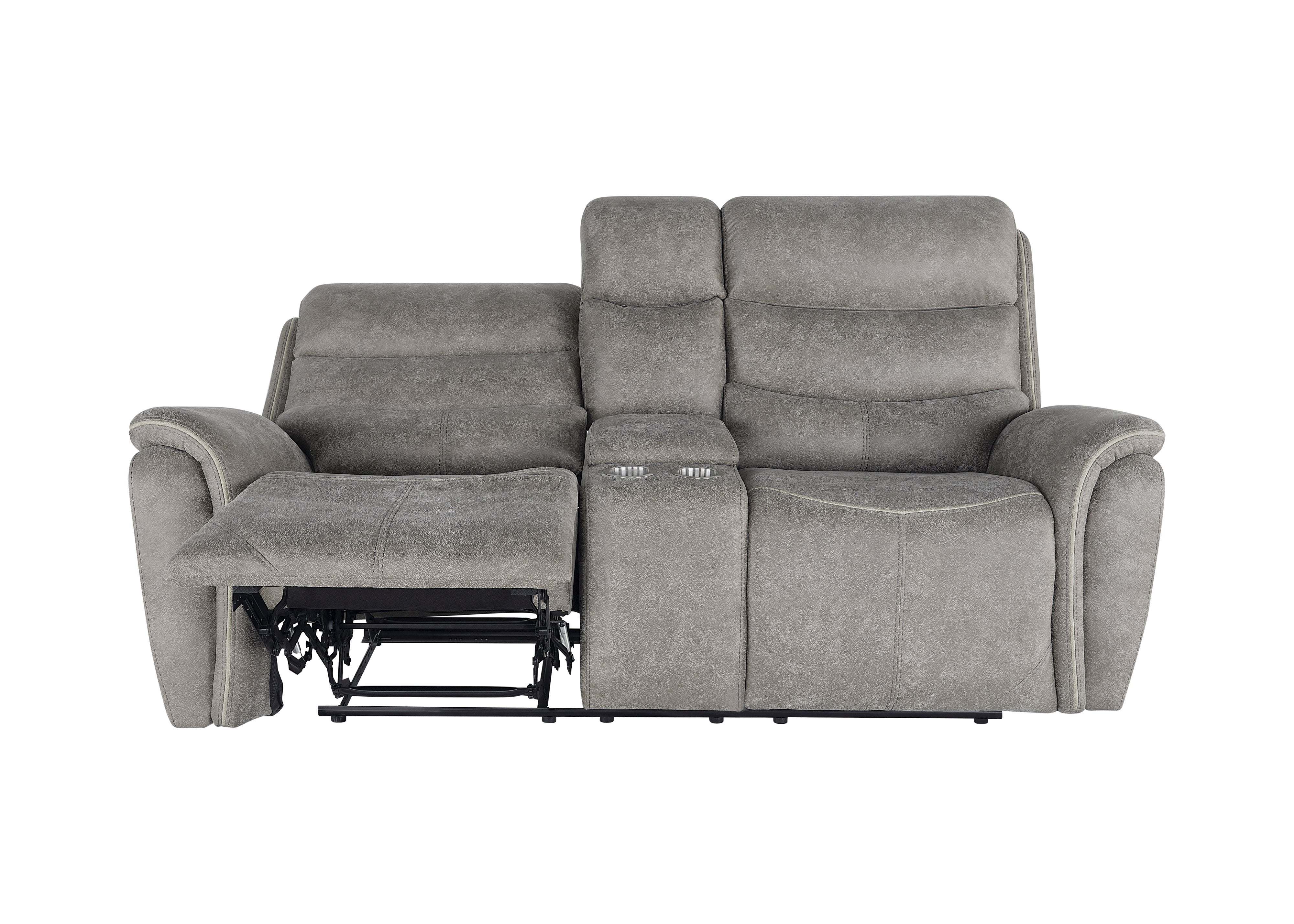 Kamari Console Loveseat W/ Dual Recliners-Gray - Image 5
