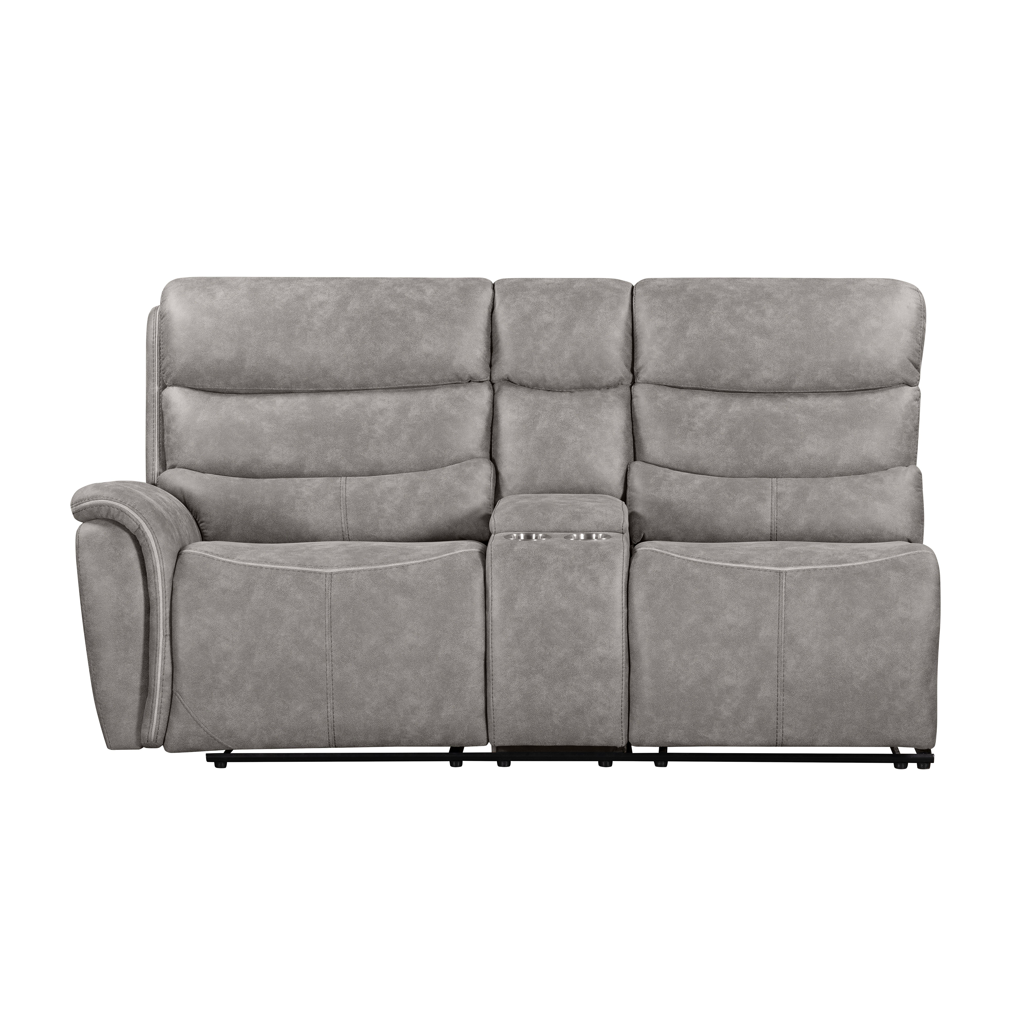 Kamari Laf Console Loveseat W/Dual Recliner-Gray - Image 2