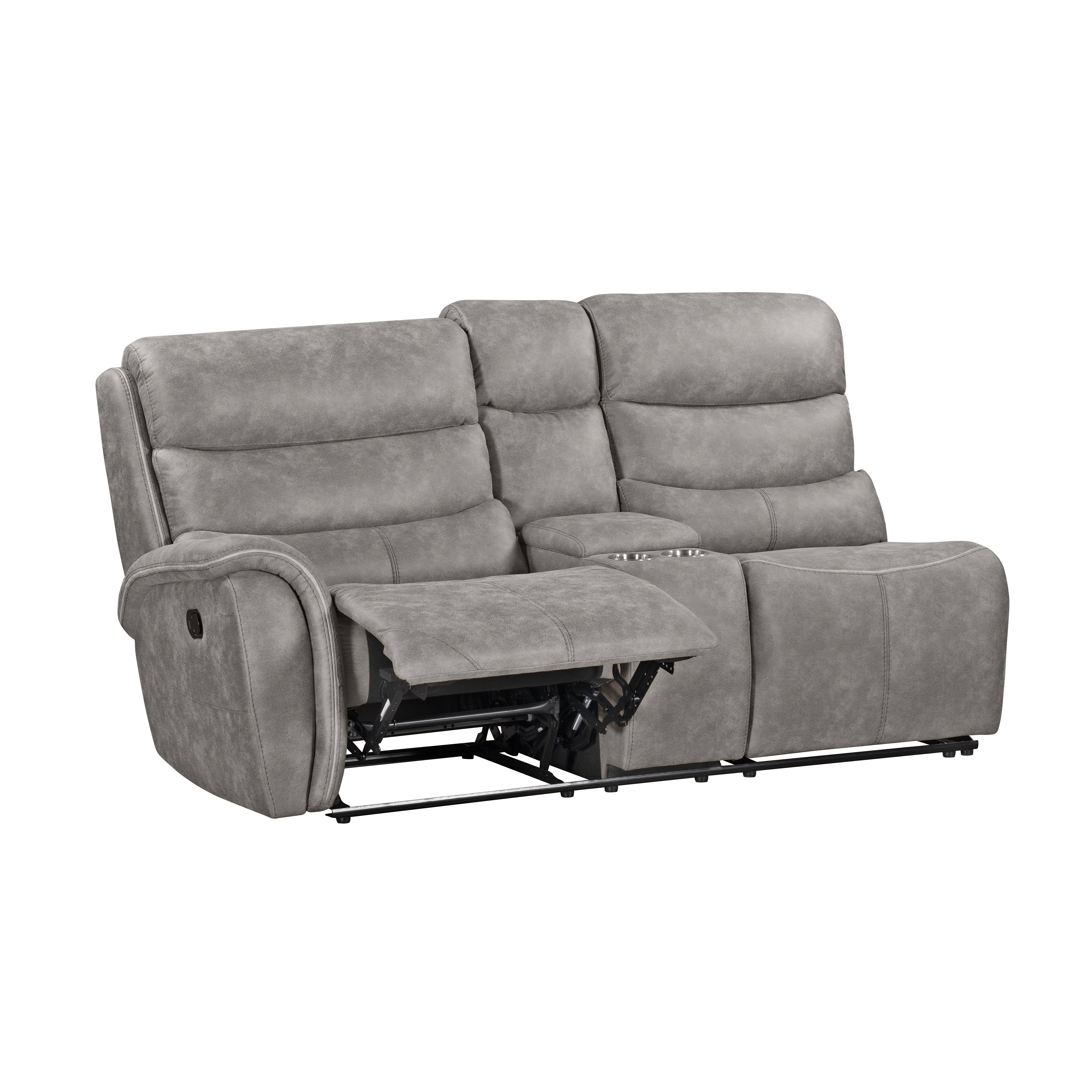 Kamari Laf Console Loveseat W/Dual Recliner-Gray - Image 3