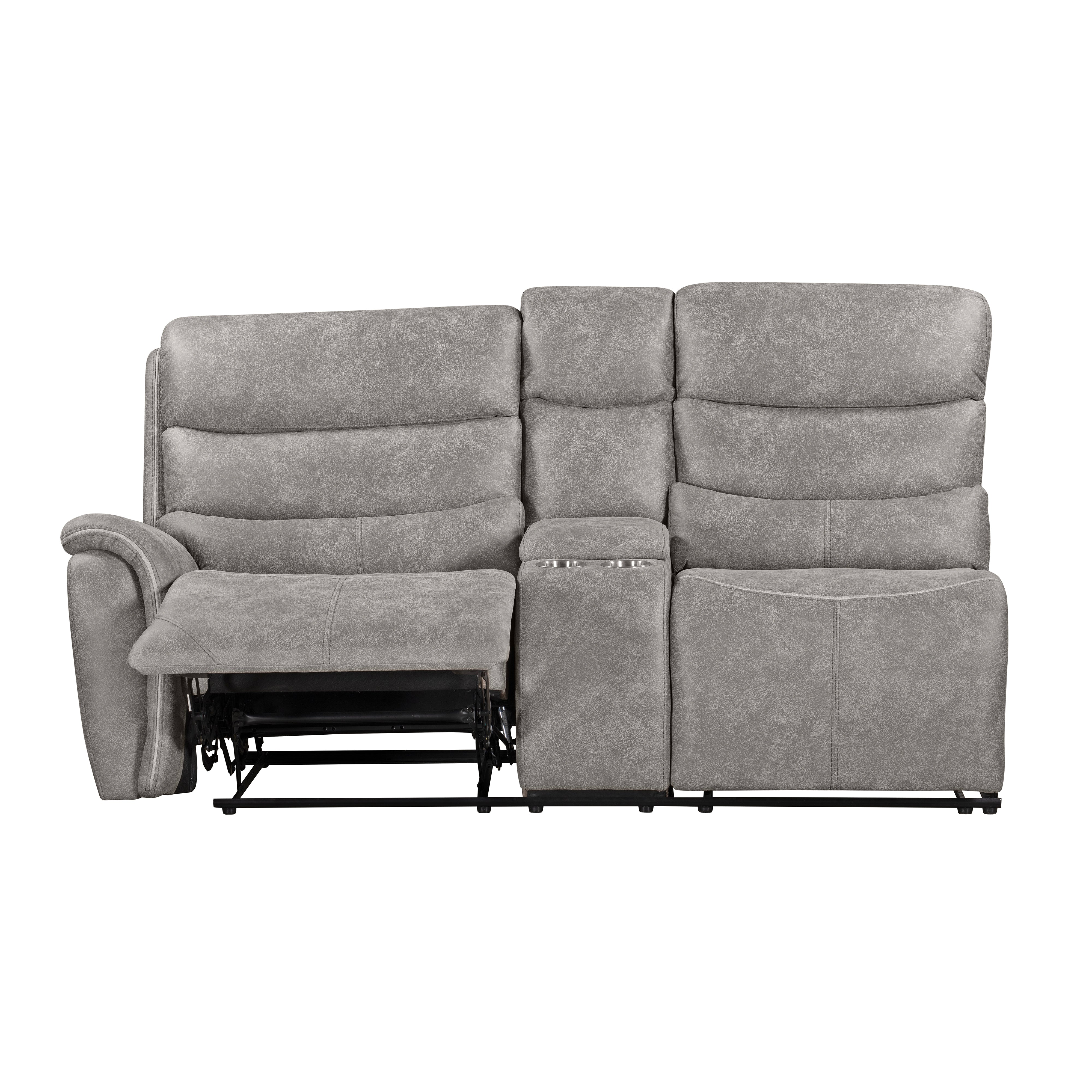 Kamari Laf Console Loveseat W/Dual Recliner-Gray - Image 4