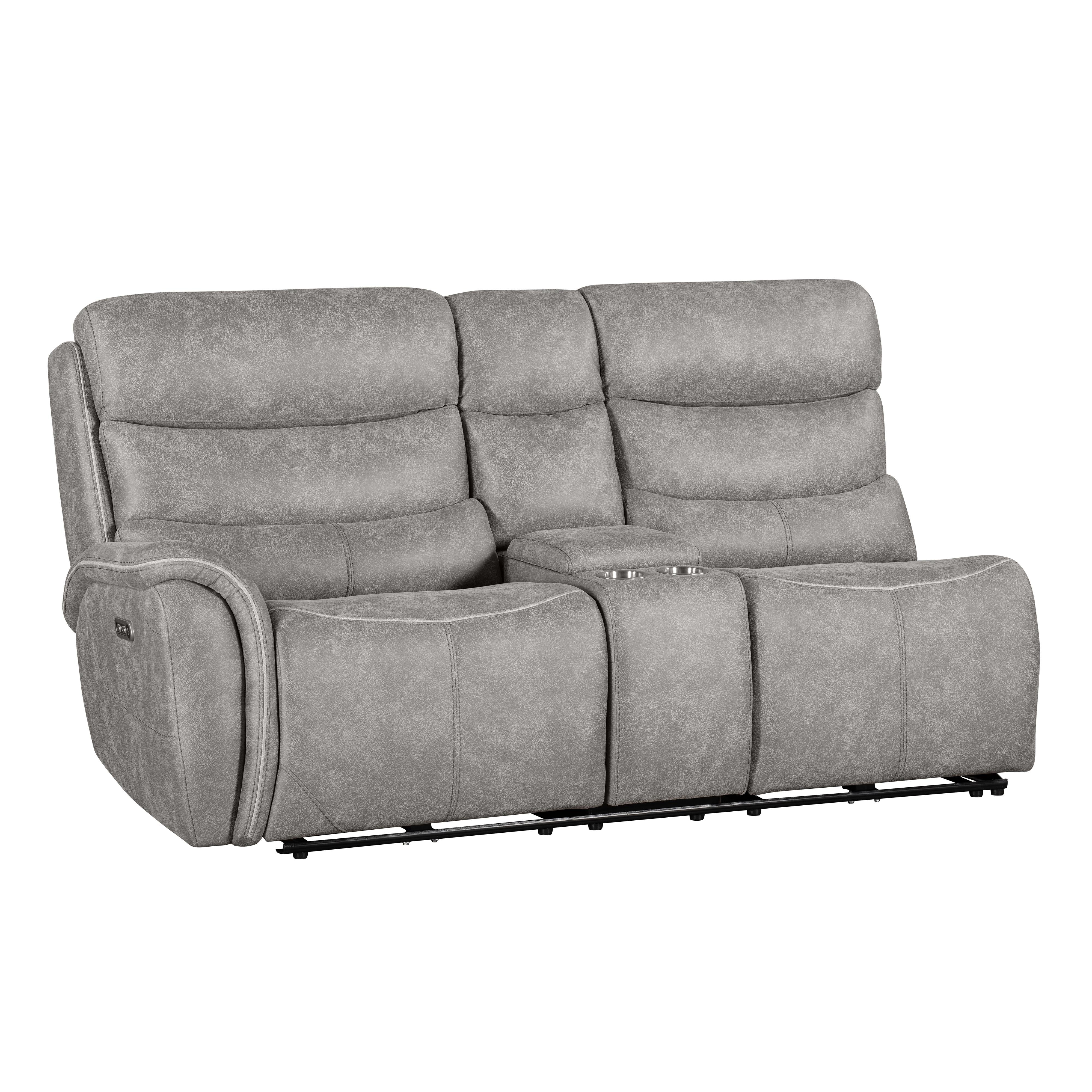 KAMARI RAF LOVESEAT W/ONE RECLINER-GRAY - Image 4