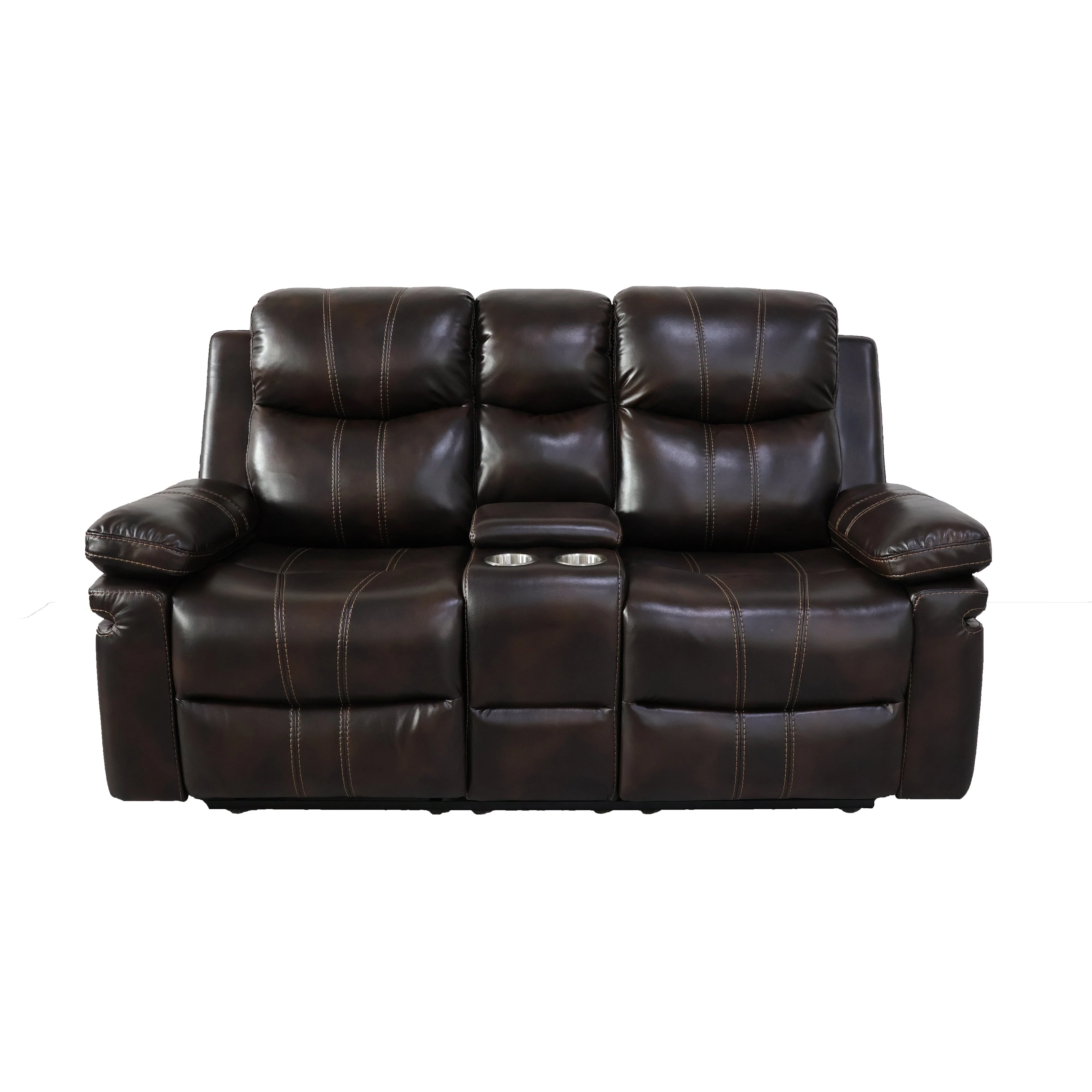 Kellen Console Loveseat W/ Pwr Fr-Brown - Image 2