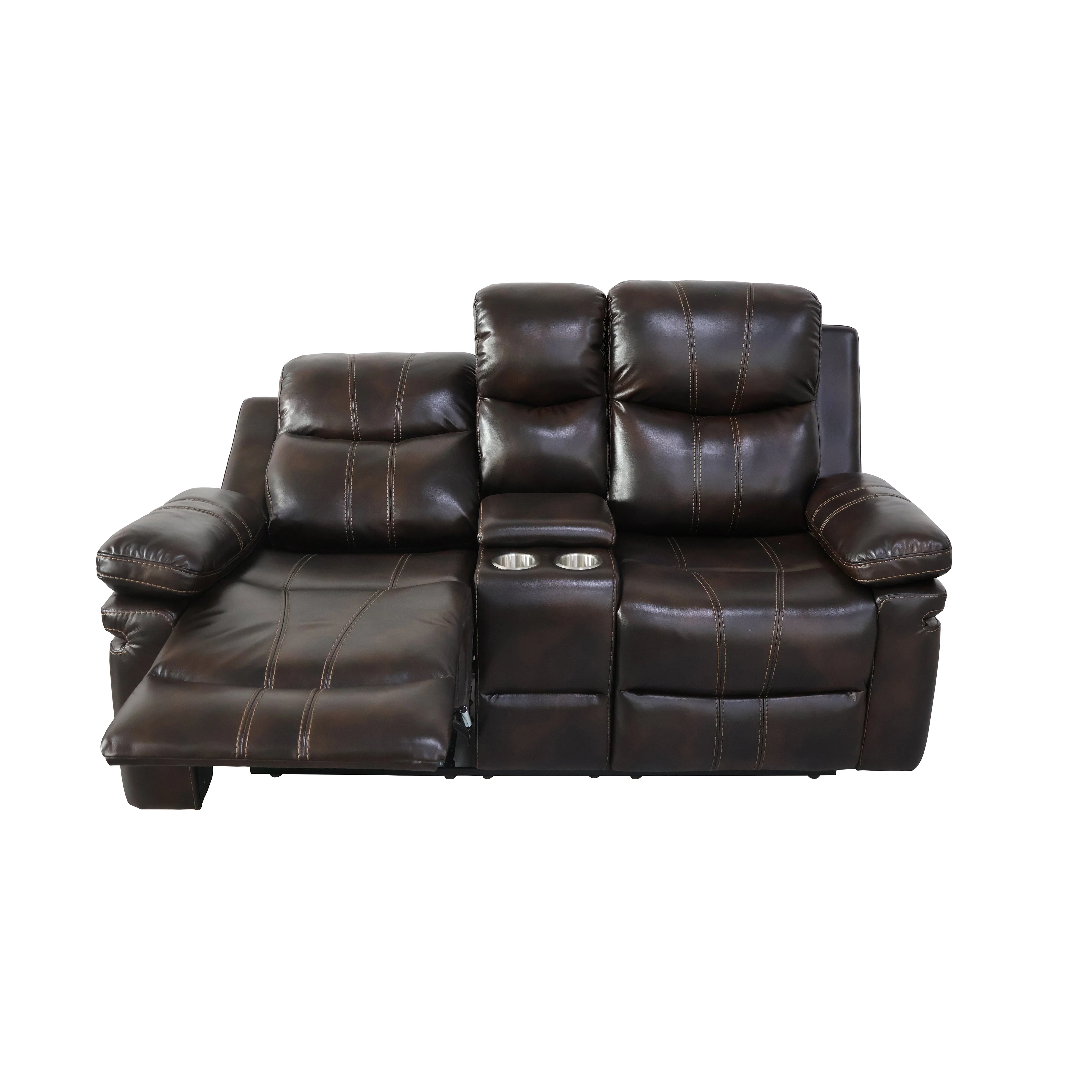 Kellen Console Loveseat W/ Pwr Fr-Brown - Image 3