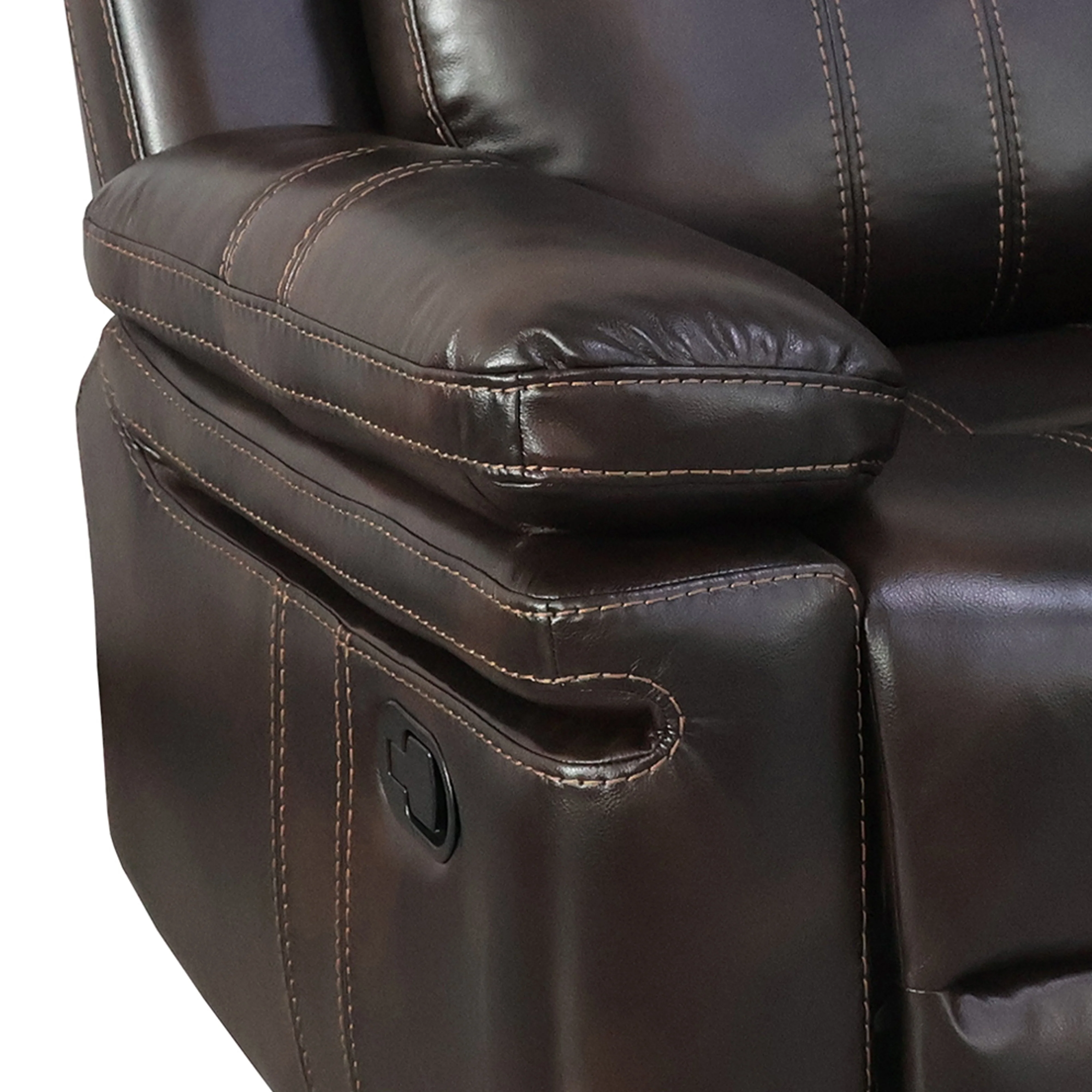 Kellen Sofa W/Dual Recliner & Drop Down Tray-Brown - Image 4