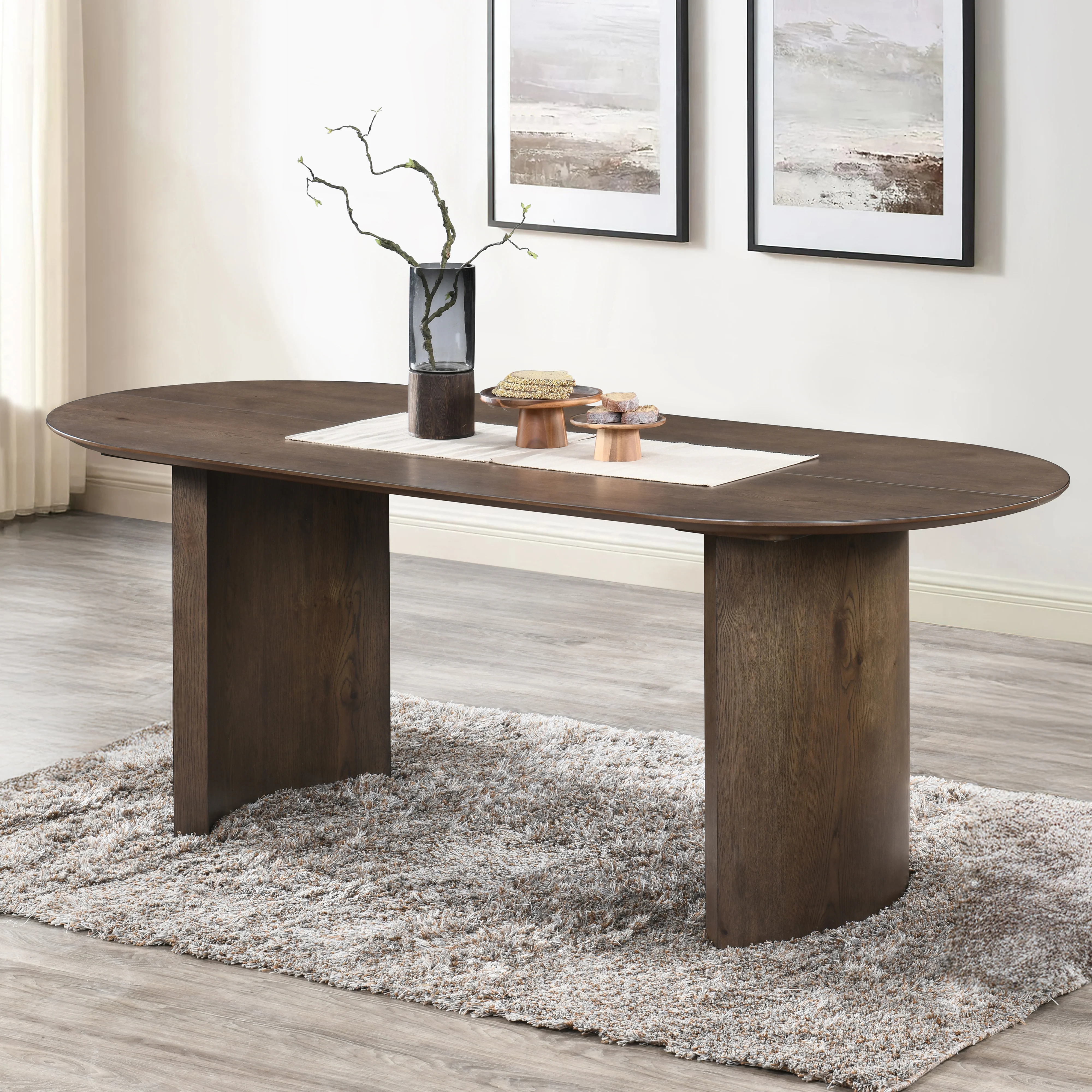 Kody 79" Oval Dining Table Top-Dk Walnut - Image 10