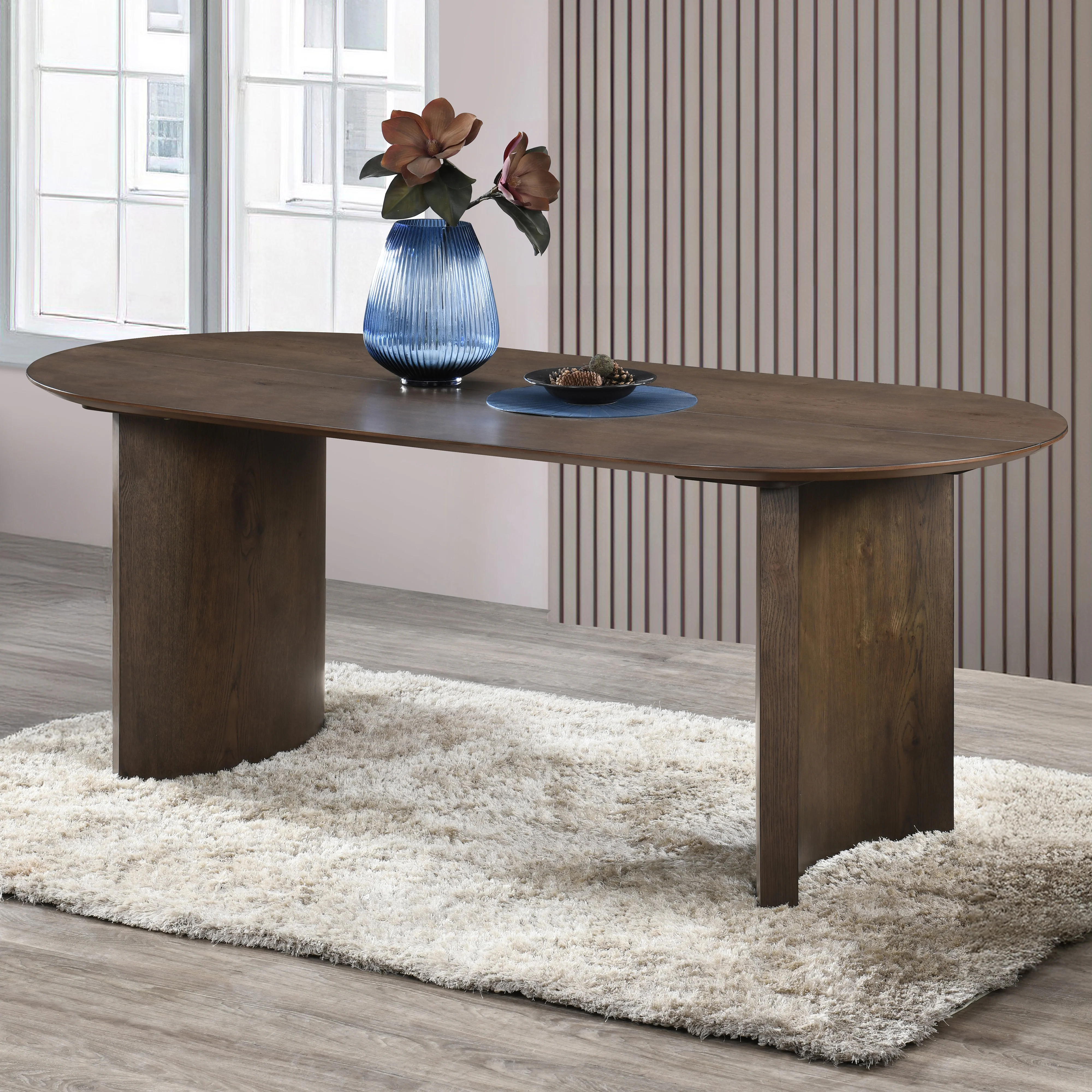 Kody 79" Oval Dining Table Top-Dk Walnut - Image 9
