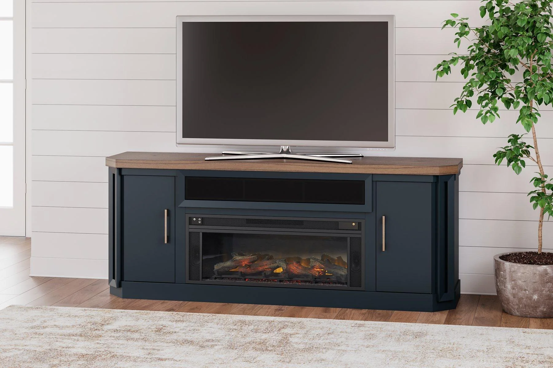 Landocken 83" TV Stand with Electric Fireplace - Image 2