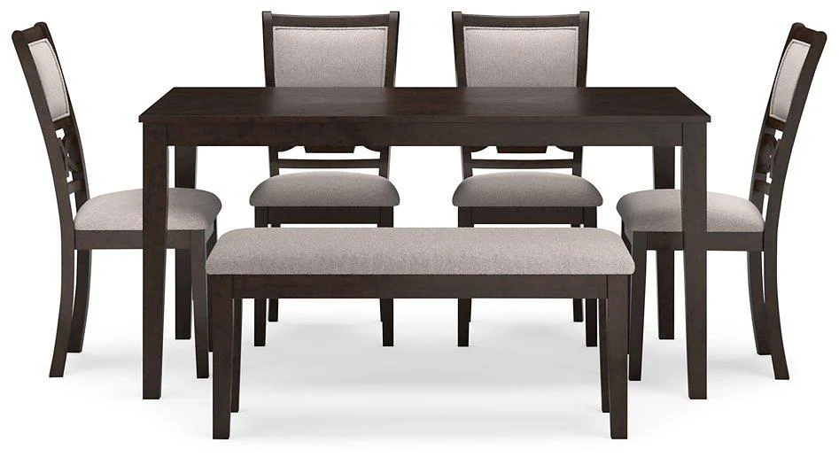 Langwest Dining Table and 4 Chairs and Bench (Set of 6) - Image 4