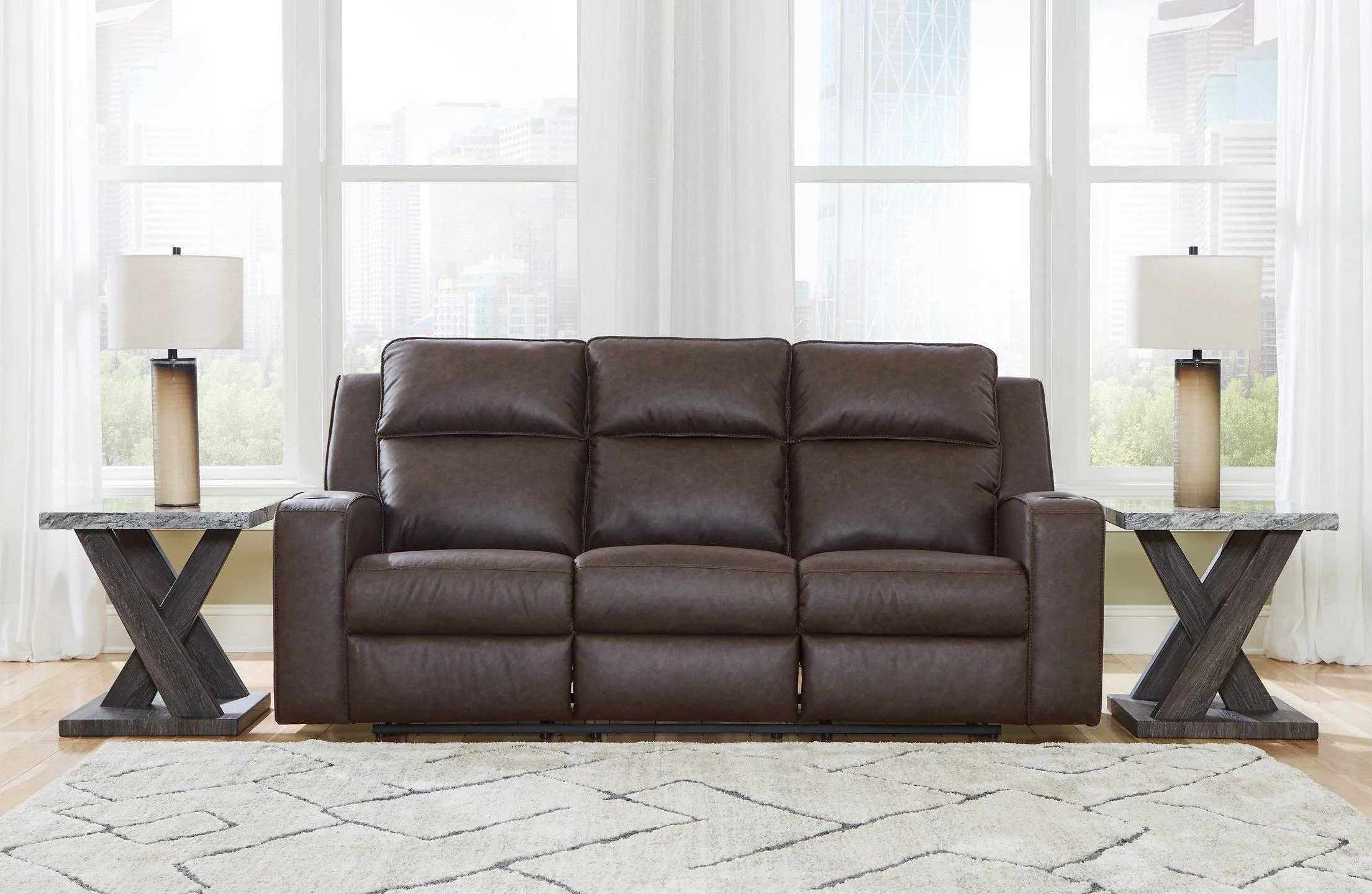 Lavenhorne Reclining Sofa with Drop Down Table - Image 2
