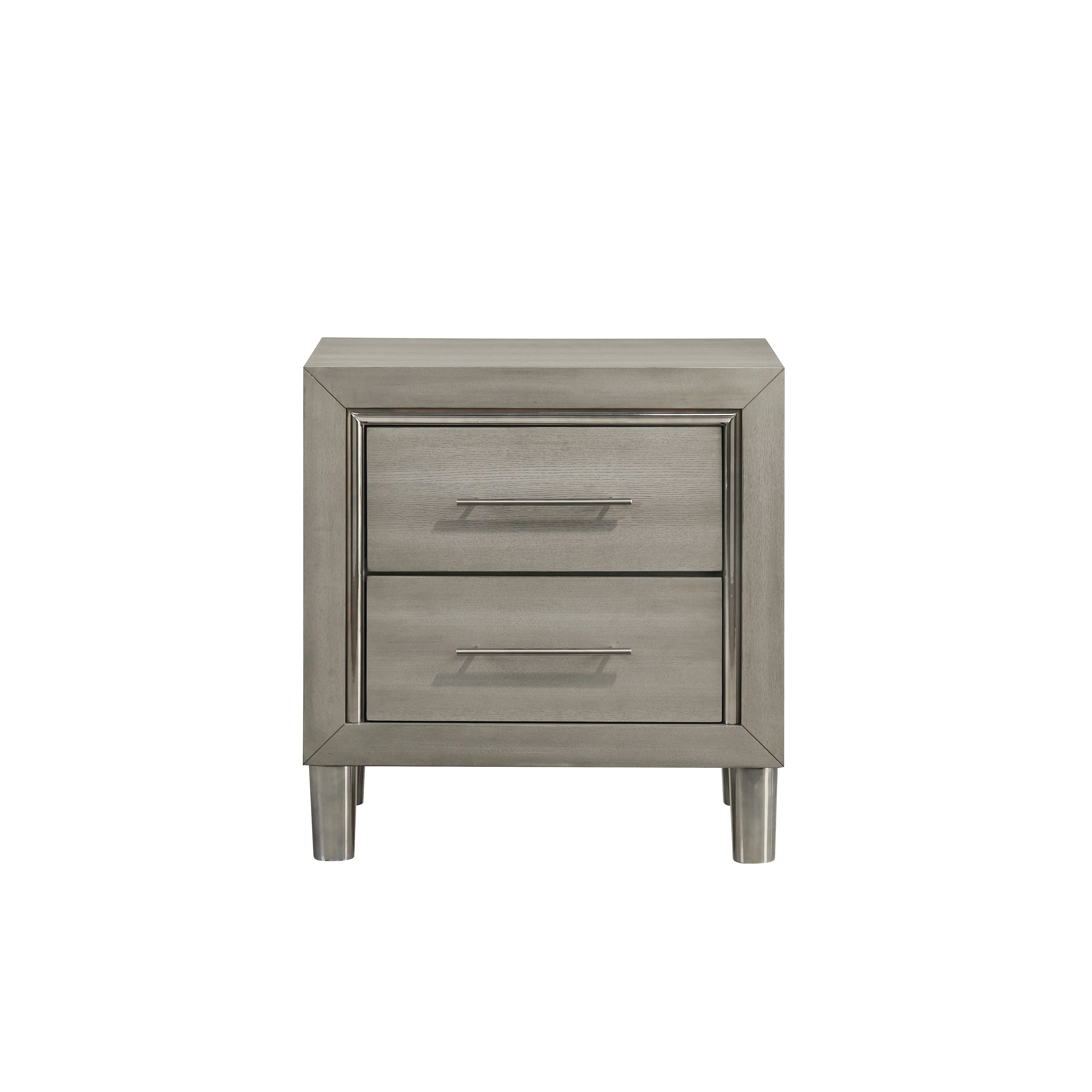Lennox 2 Drawer Nightstand-Gray - Image 2
