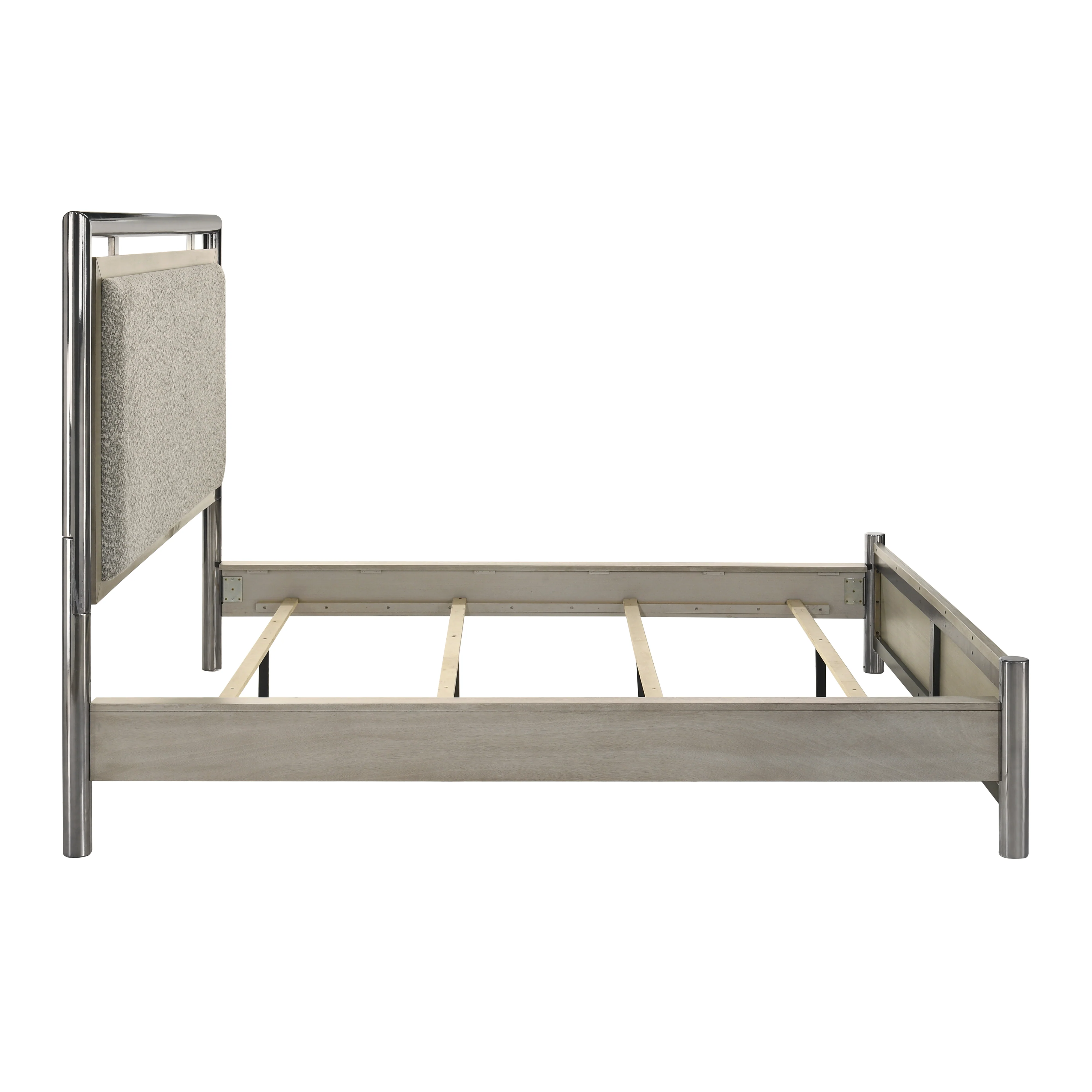 Lennox 5/0 Q Headboard, Footboard & Slat Kit-Gray - Image 4
