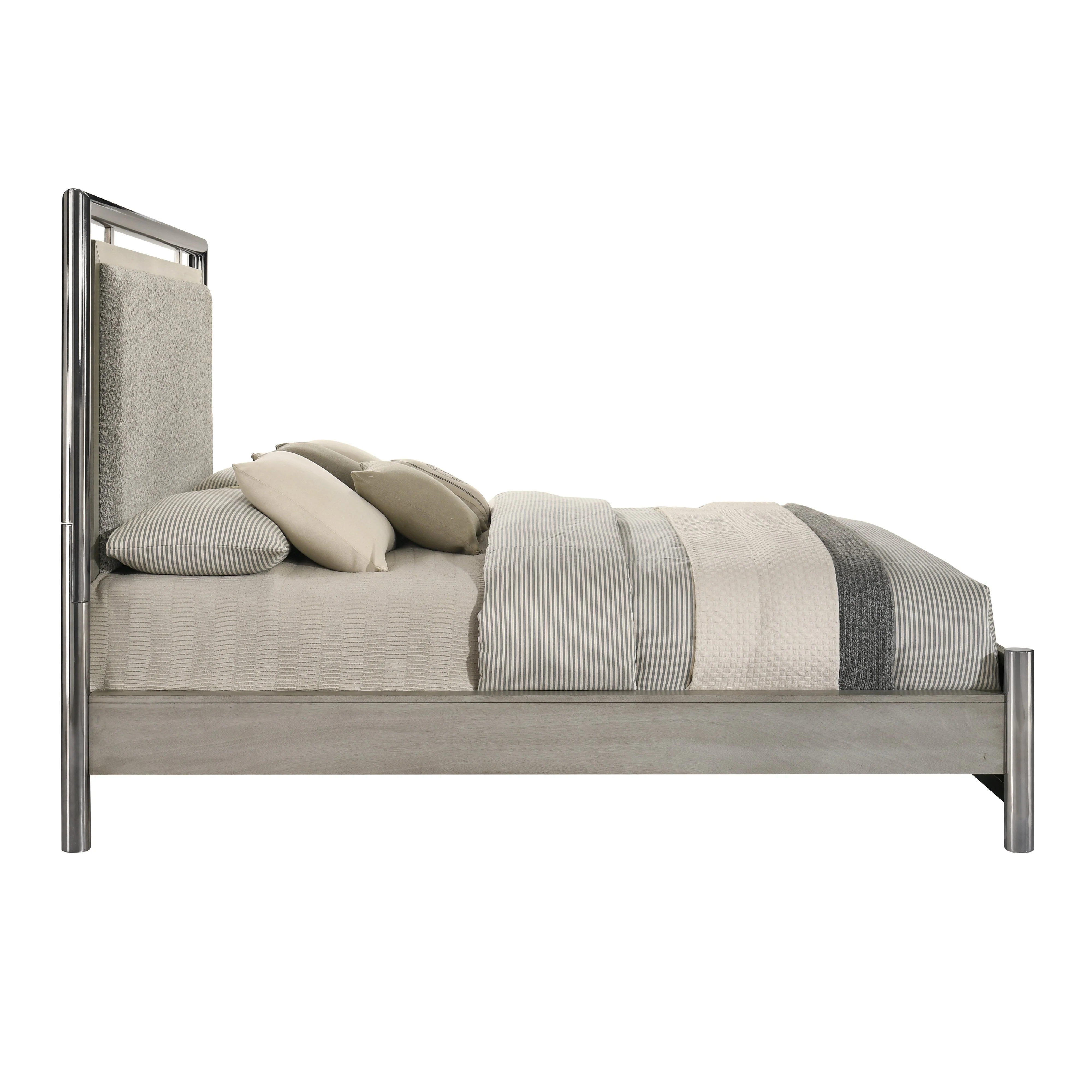 Lennox 6/6-6/0 Ek/Wk Headboard, Footboard & Slat Kit-Gray - Image 3