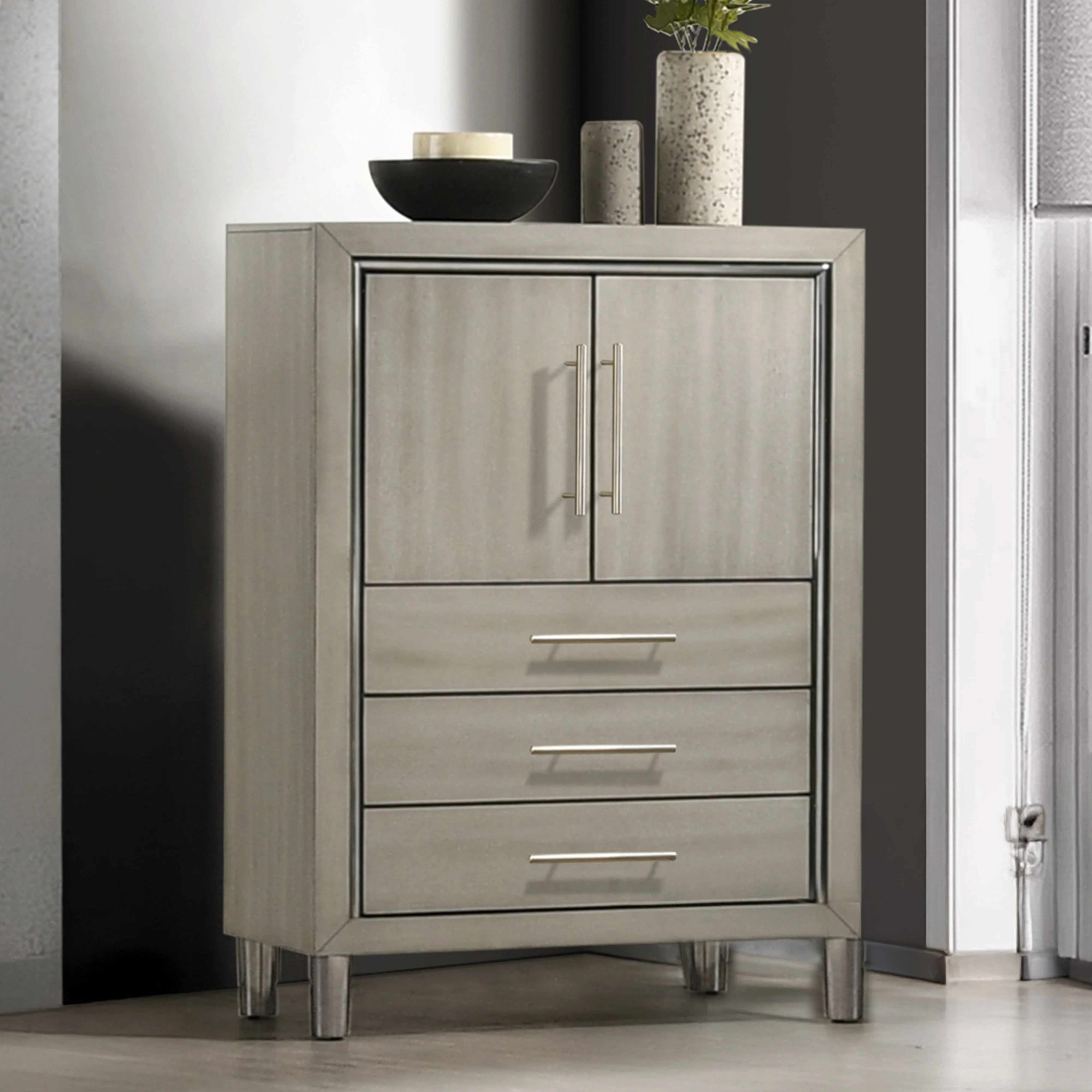 Lennox Door Chest With Led Light-Gray - Image 7
