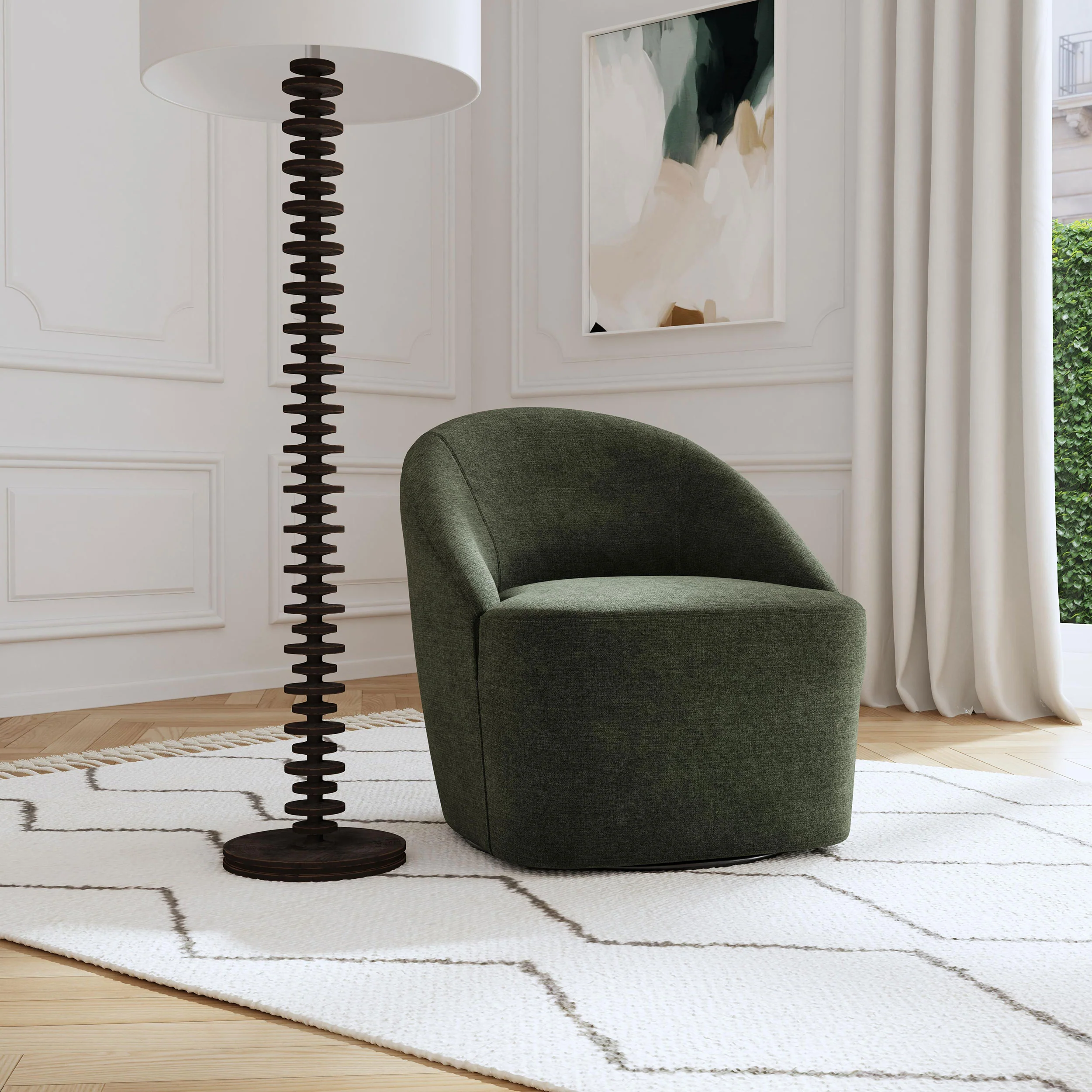 Leon Swivel Accent Chair - Image 2