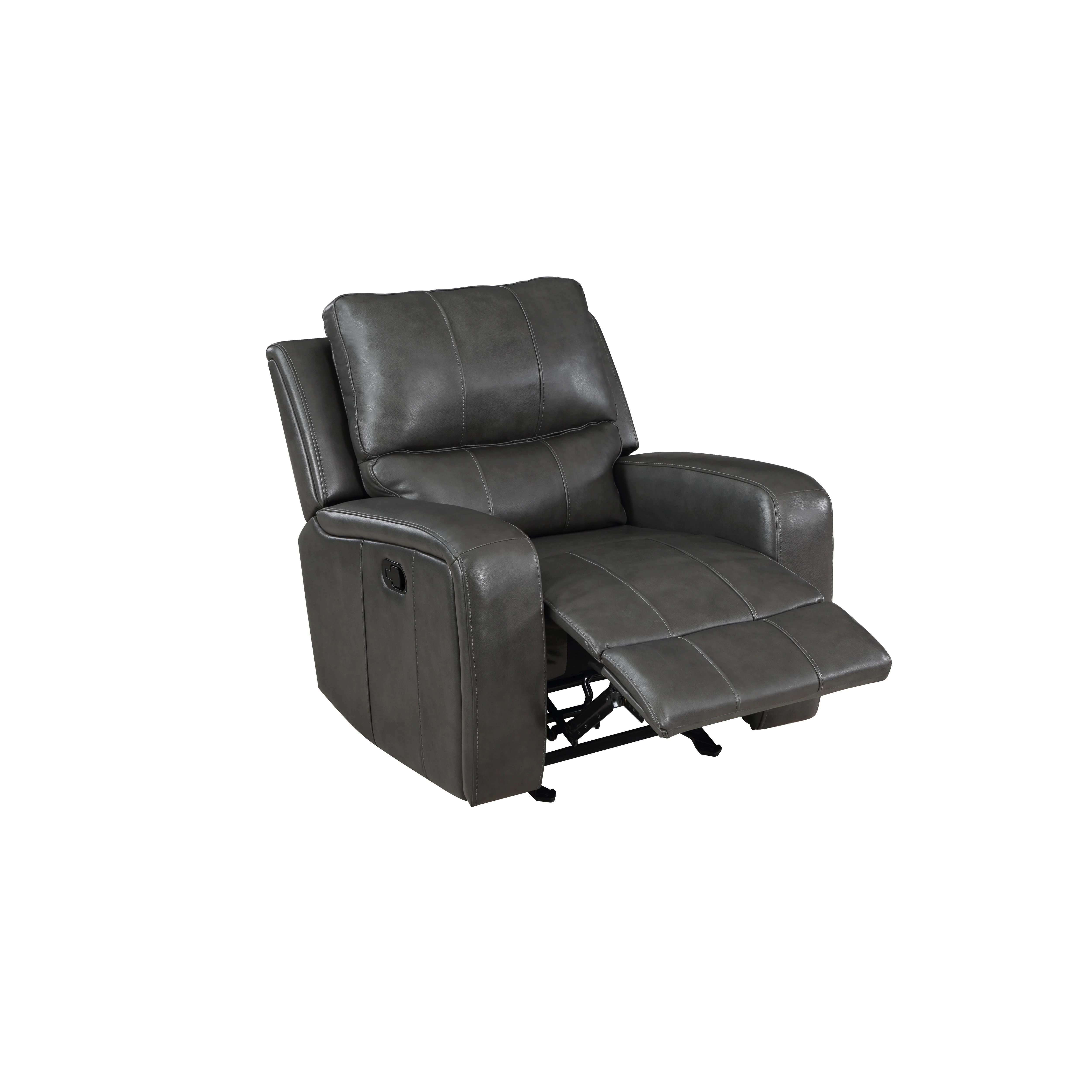 LINTON LEATHER GLIDER RECLINER W/ PWR FR-GRAY - Image 4
