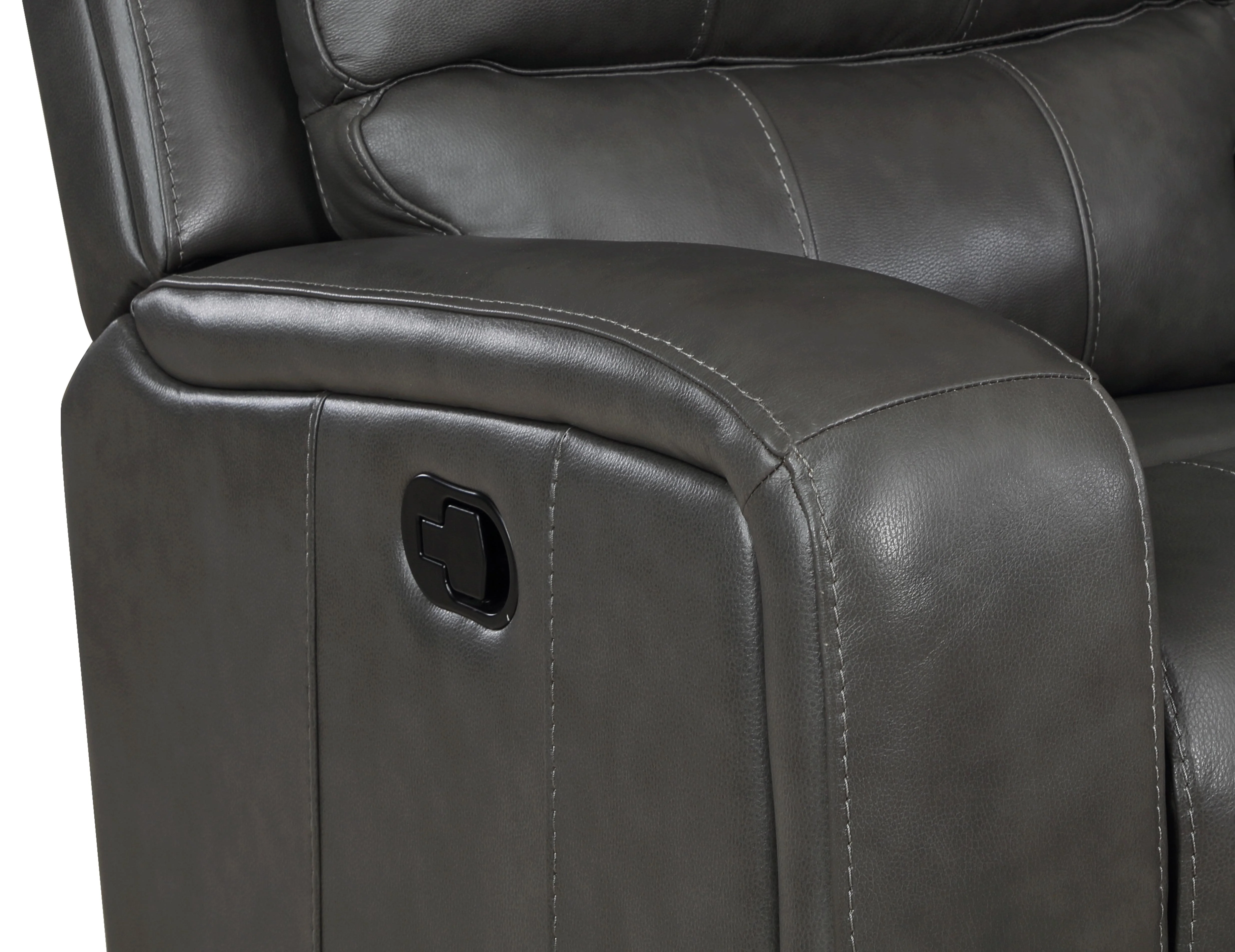 LINTON LEATHER SOFA W/DUAL RECLINER-GRAY - Image 5