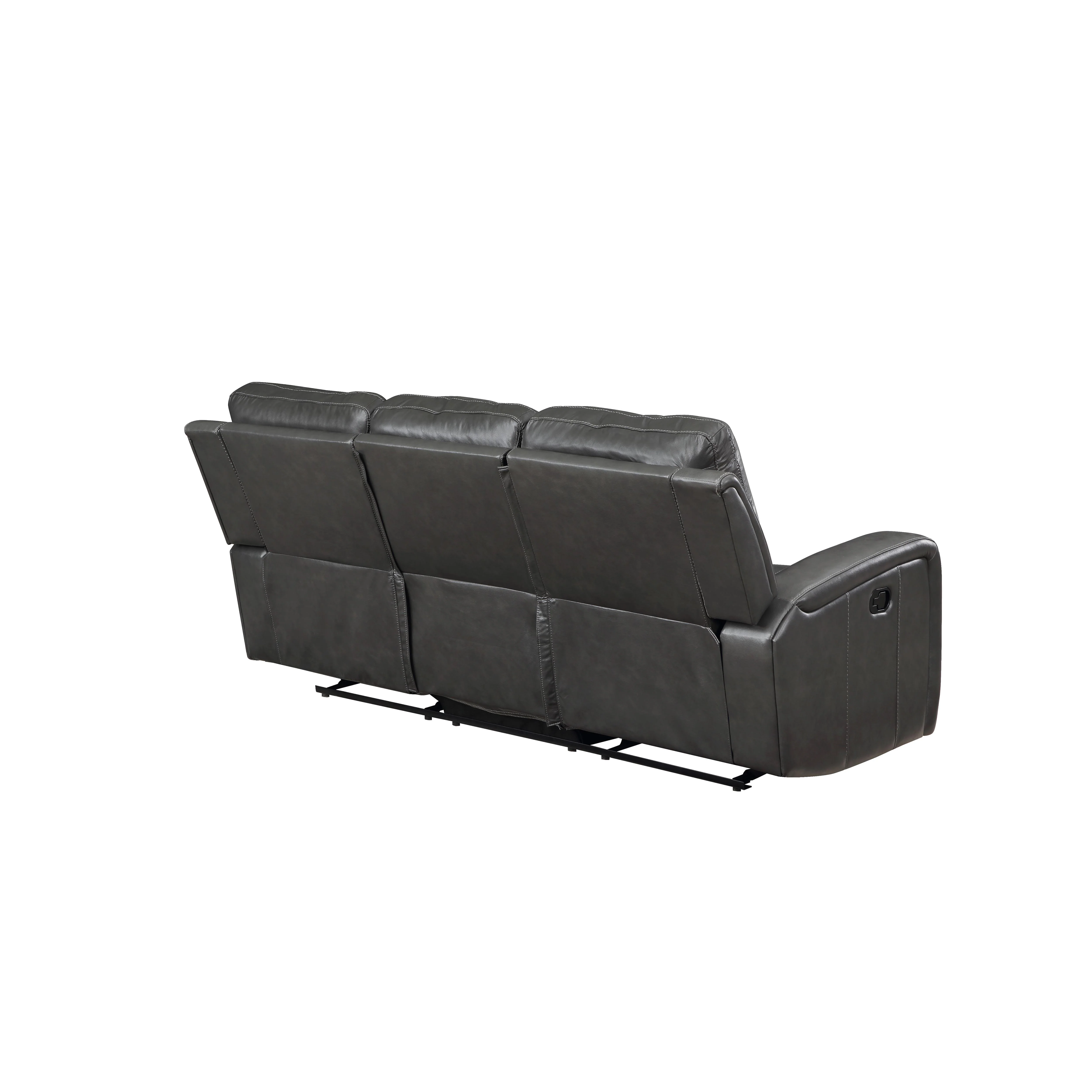 LINTON LEATHER SOFA W/DUAL RECLINER-GRAY - Image 6