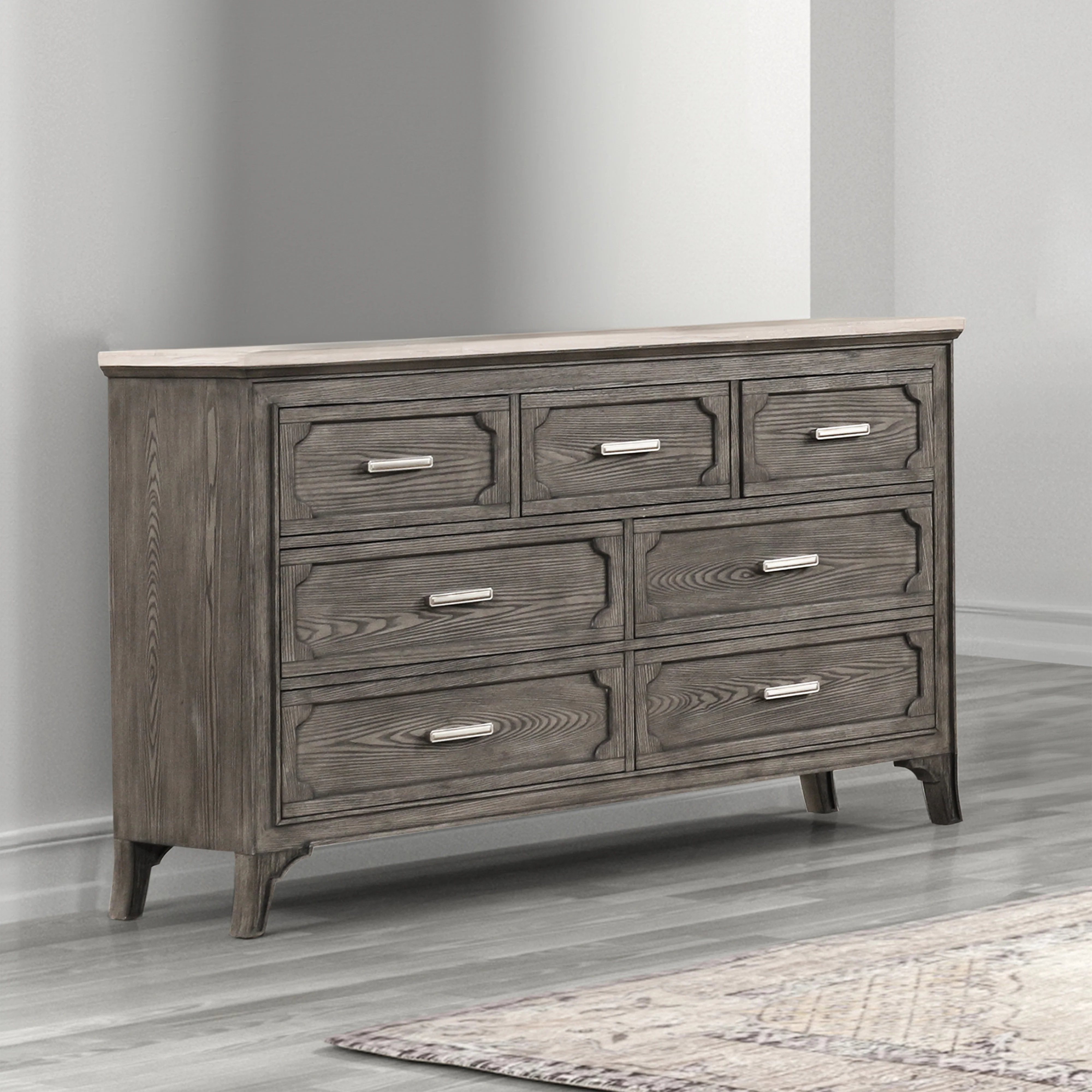 Lisbon Marble Top Dresser-Gray - Image 7