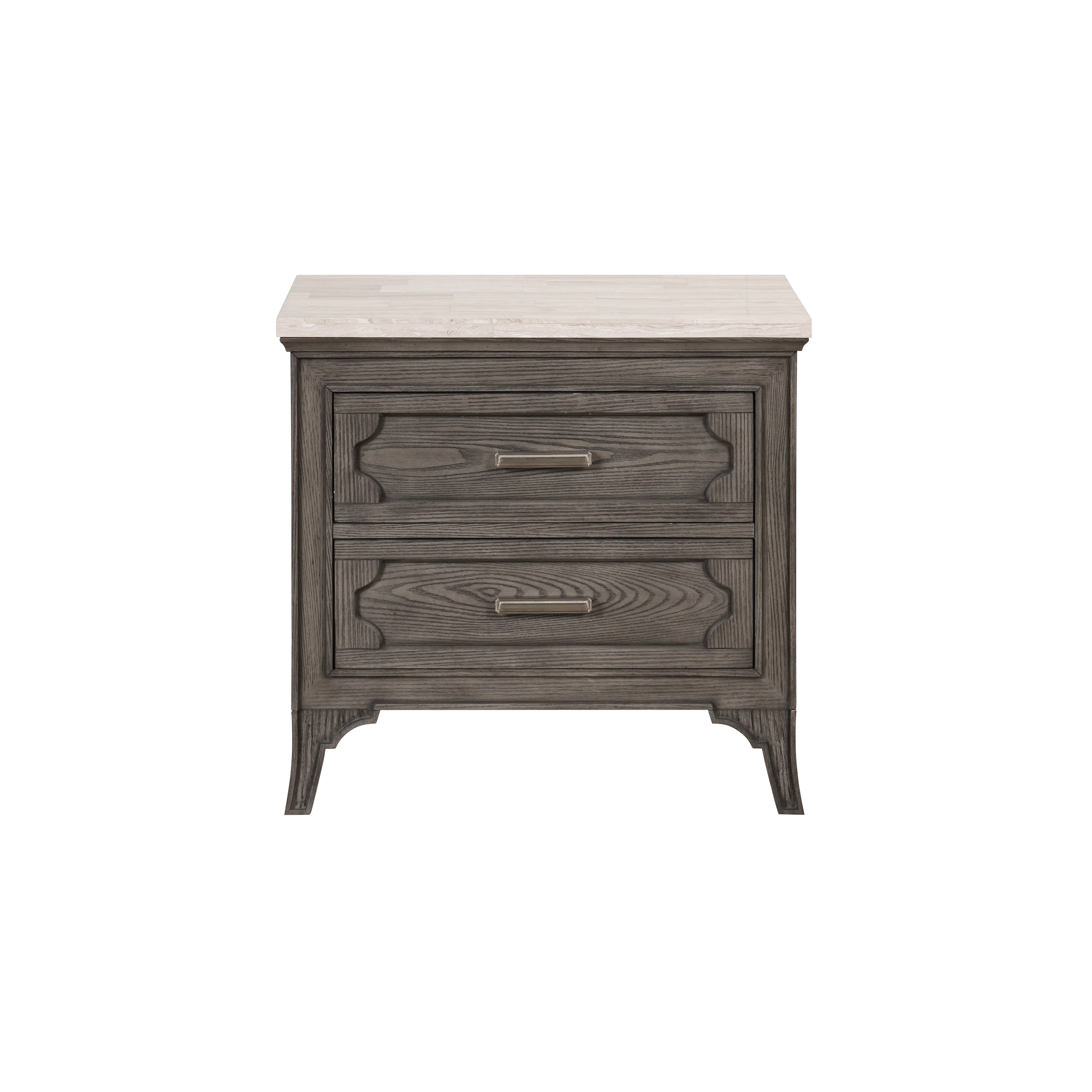 Lisbon Marble Top Nightstand-Gray - Image 2