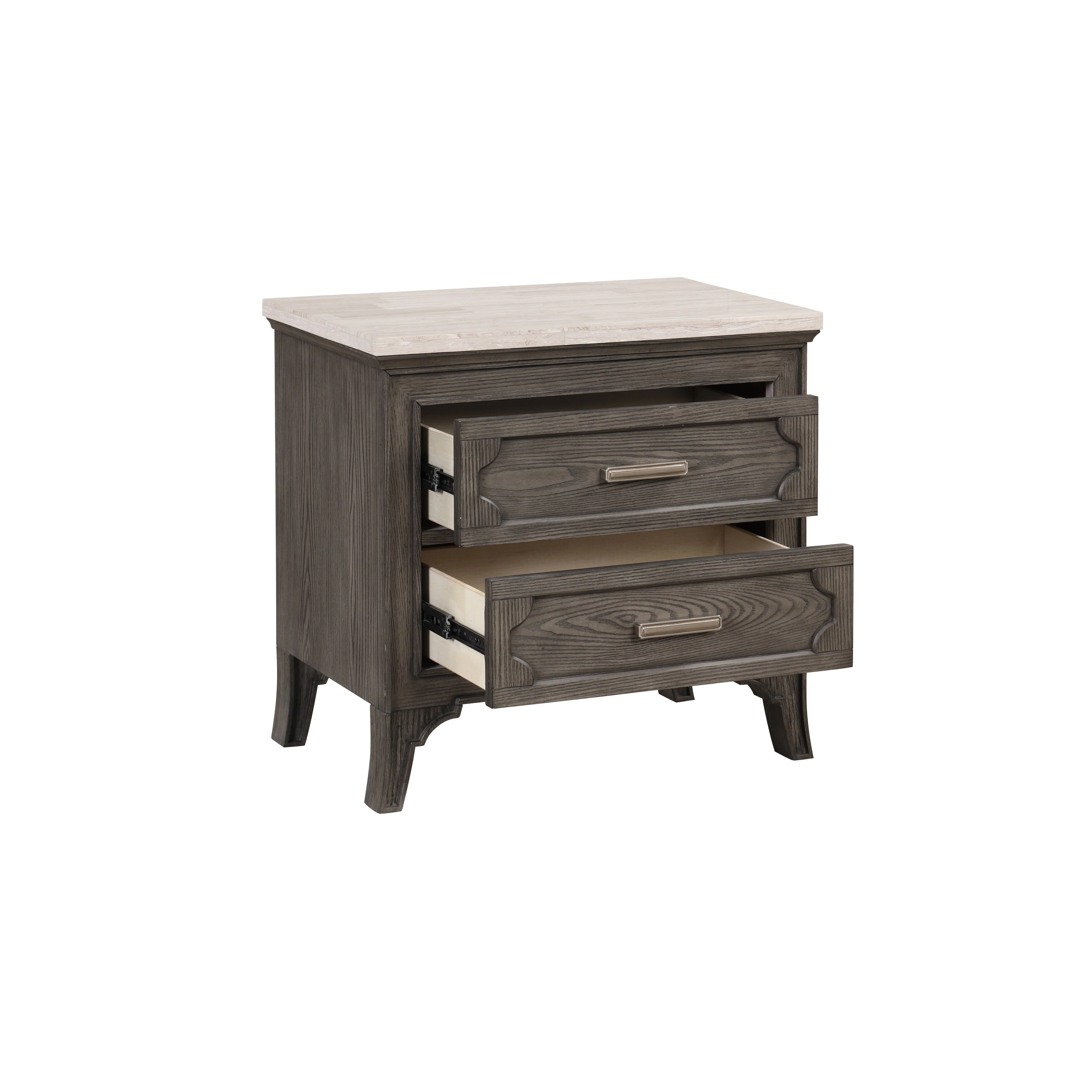 Lisbon Marble Top Nightstand-Gray - Image 3