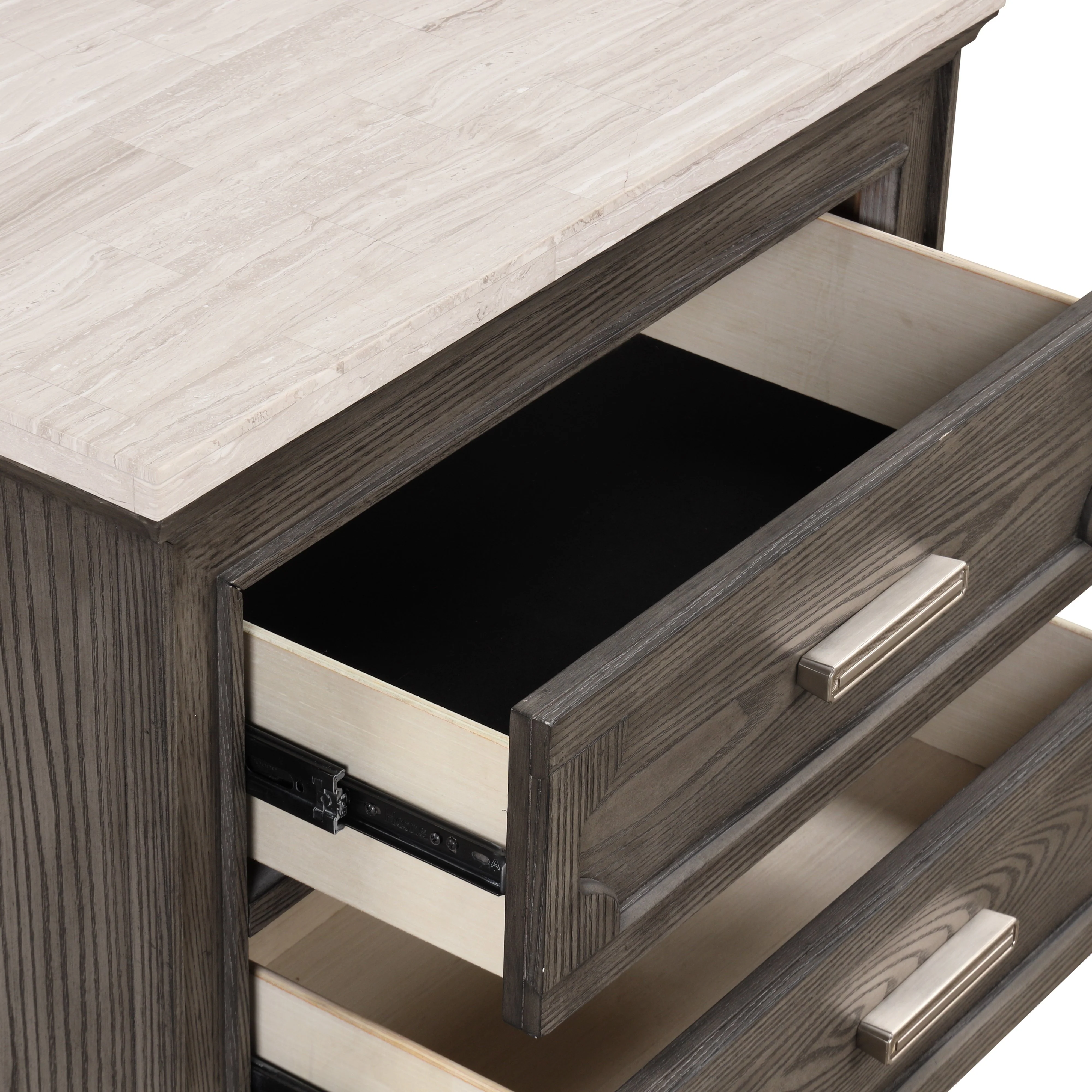 Lisbon Marble Top Nightstand-Gray - Image 5