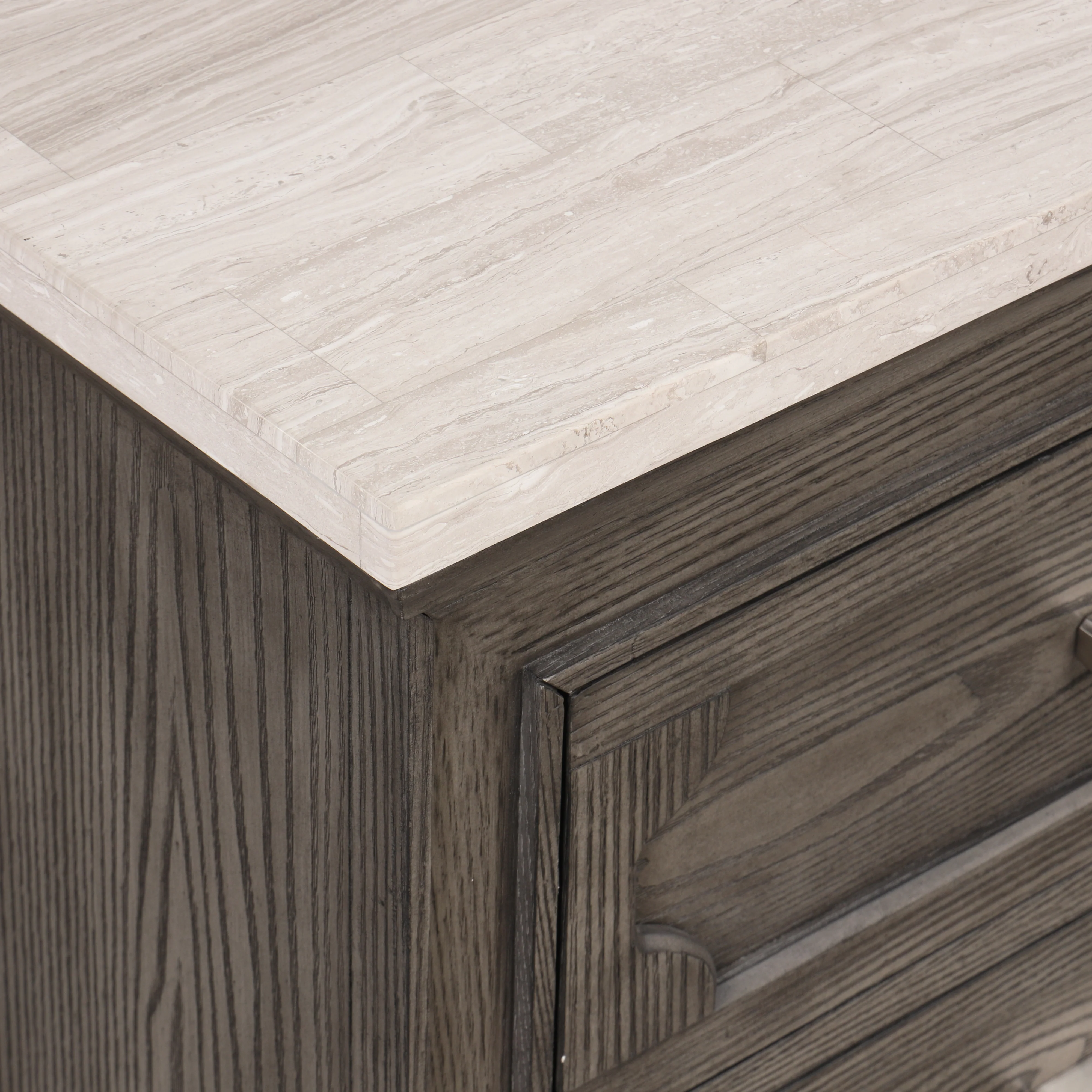 Lisbon Marble Top Nightstand-Gray - Image 6