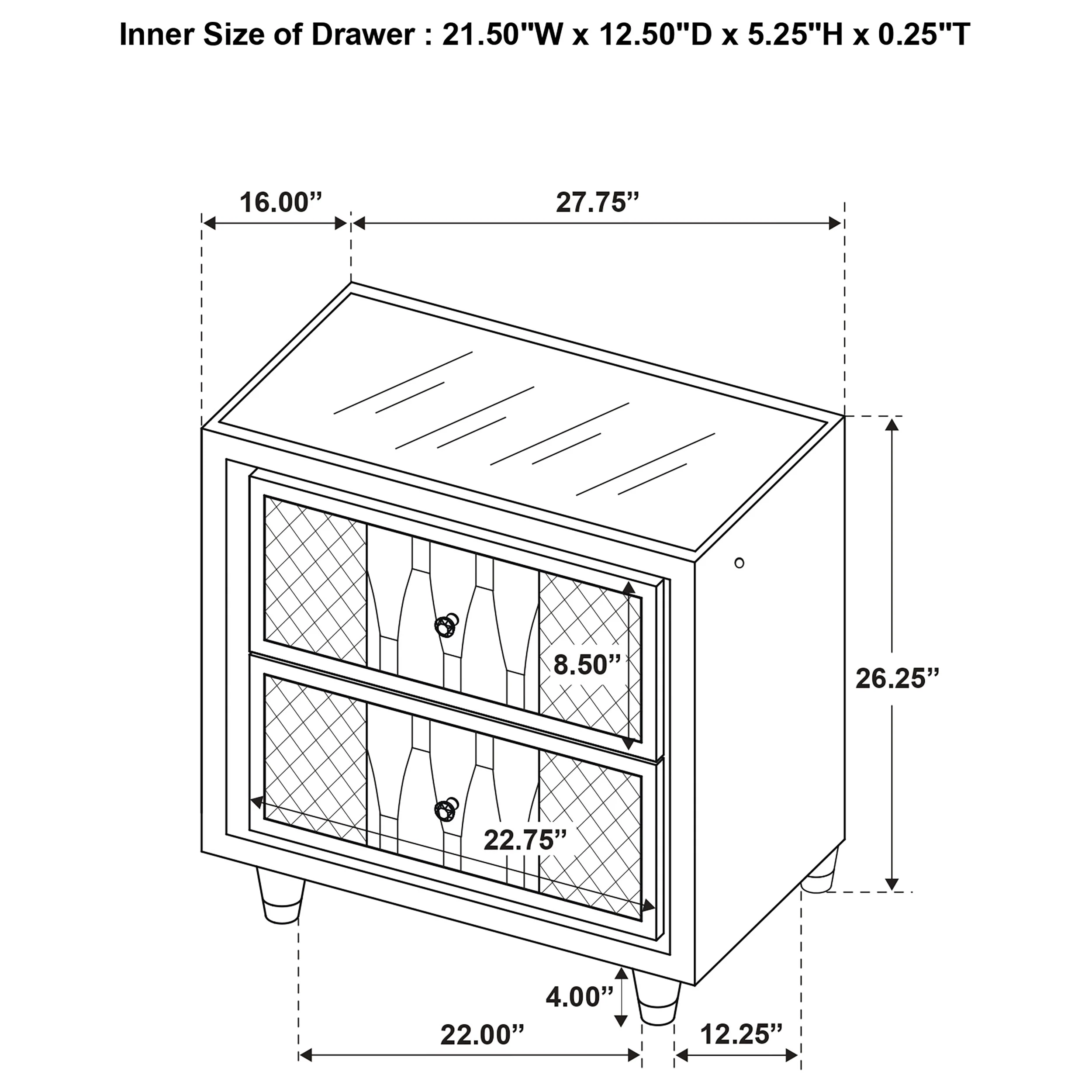 Lorient Nightstand with LED Lighting - Image 16