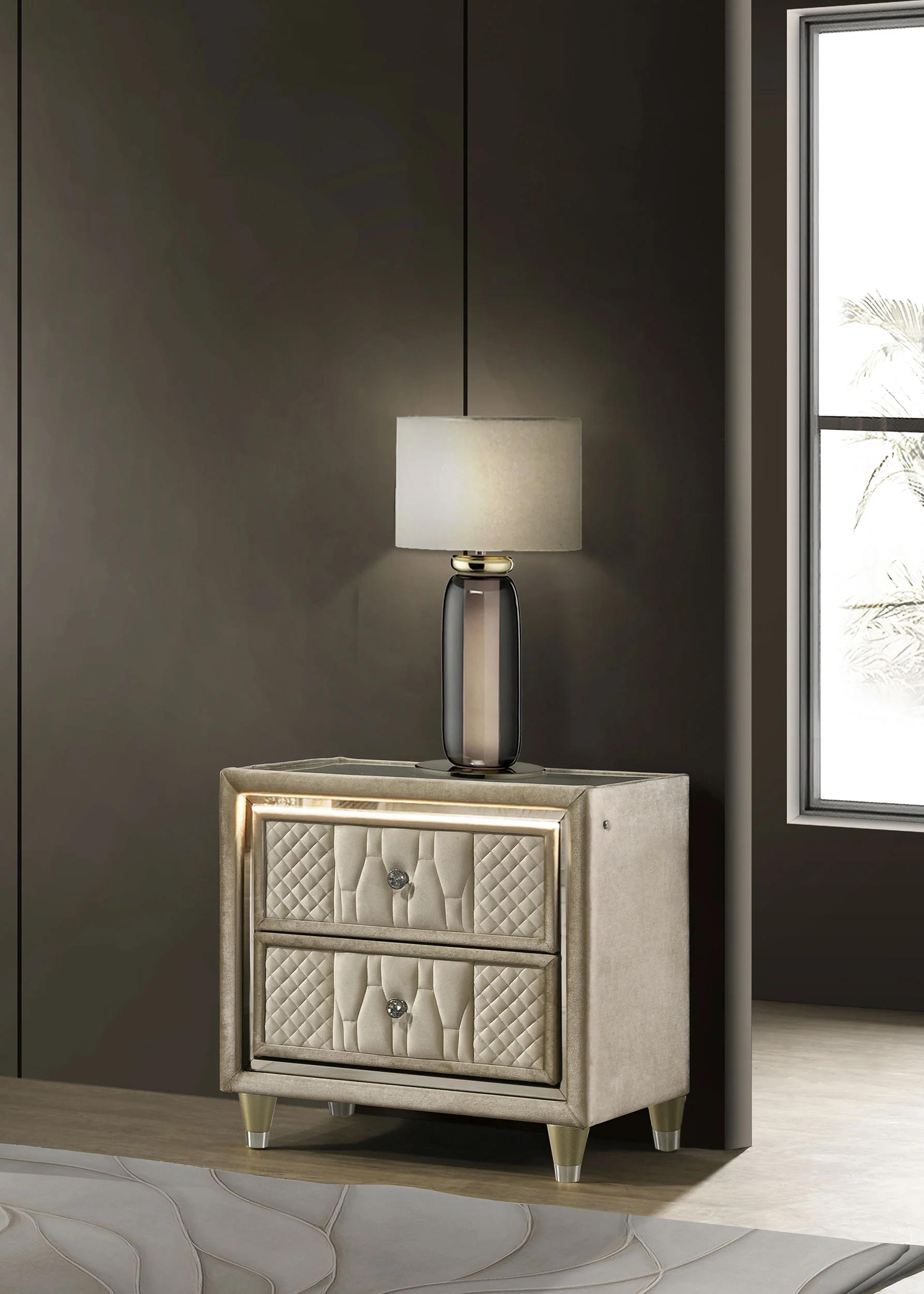 Lorient Nightstand with LED Lighting - Image 2