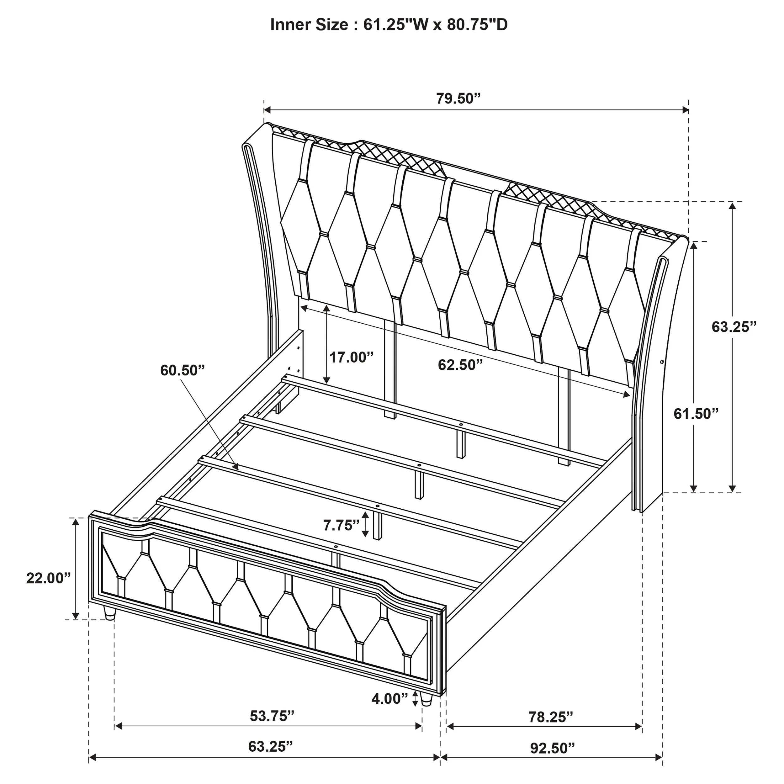 Lorient Wingback Bed with LED Lighting - Image 11