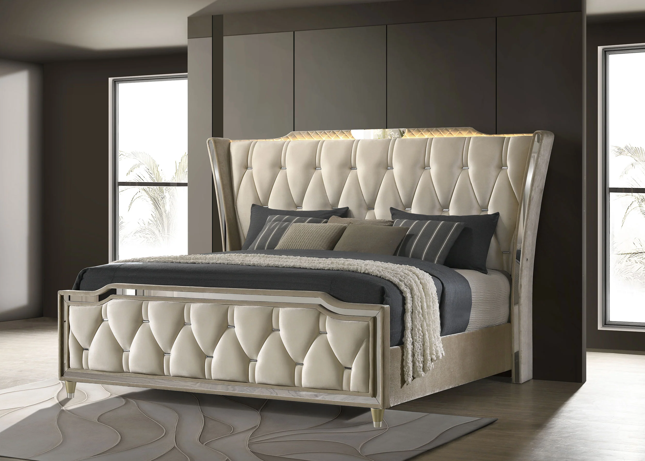 Lorient Wingback Bed with LED Lighting - Image 15