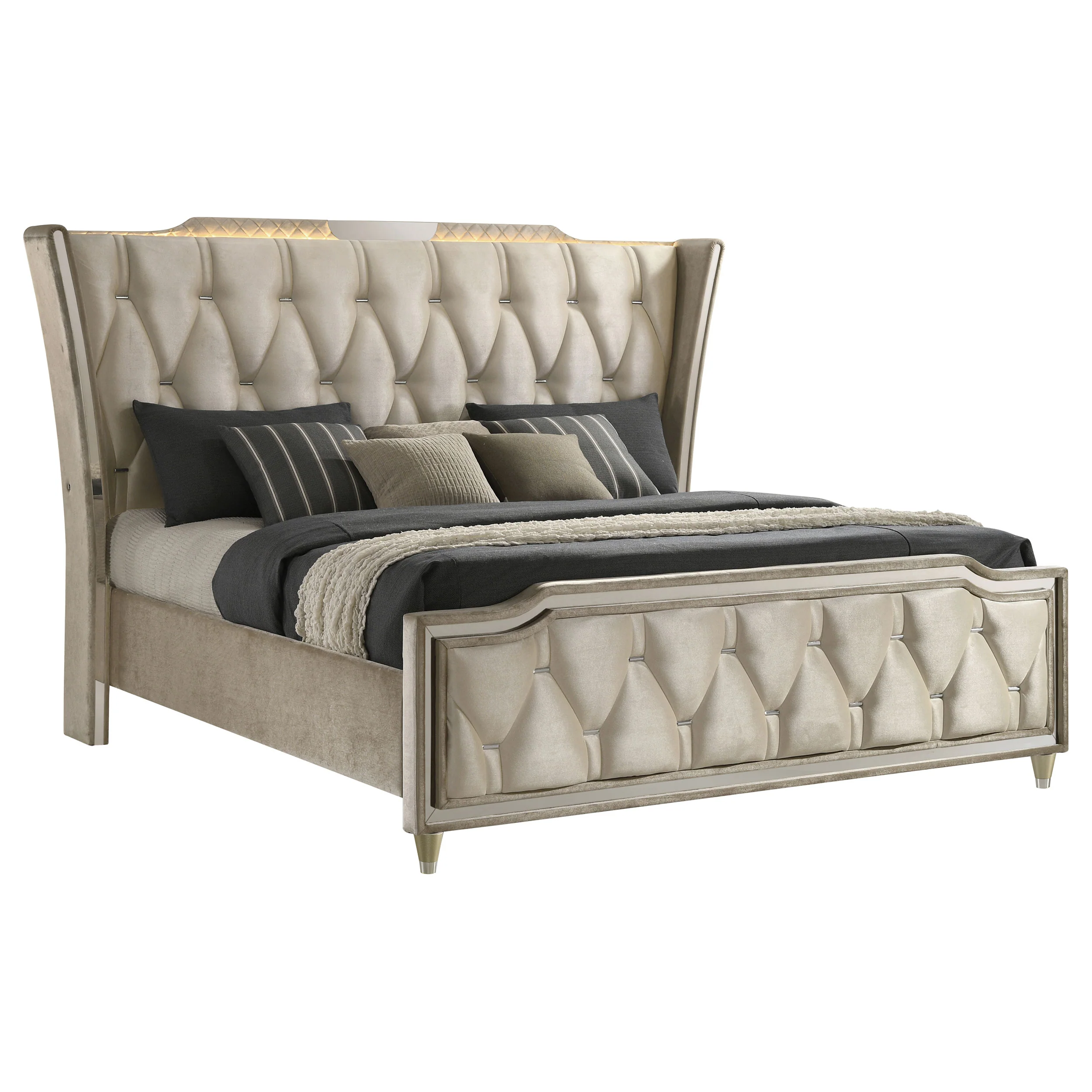 Lorient Wingback Bed with LED Lighting - Image 3